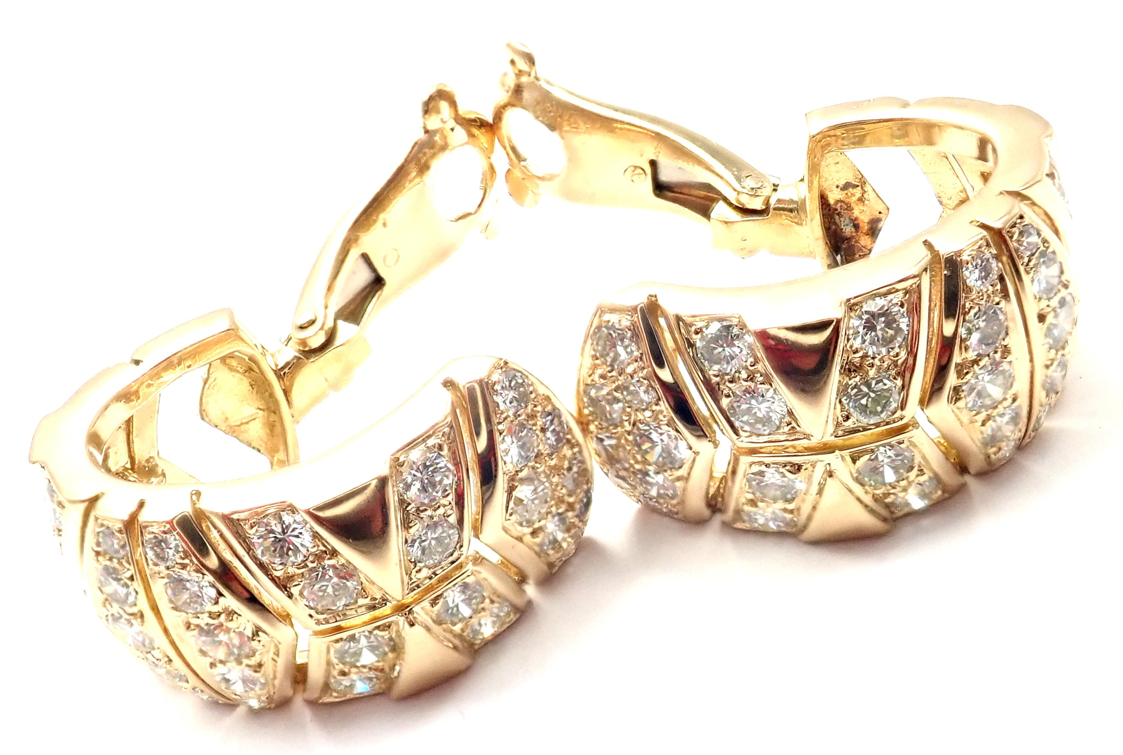 Cartier Diamond Hoop Yellow Gold Earrings 3