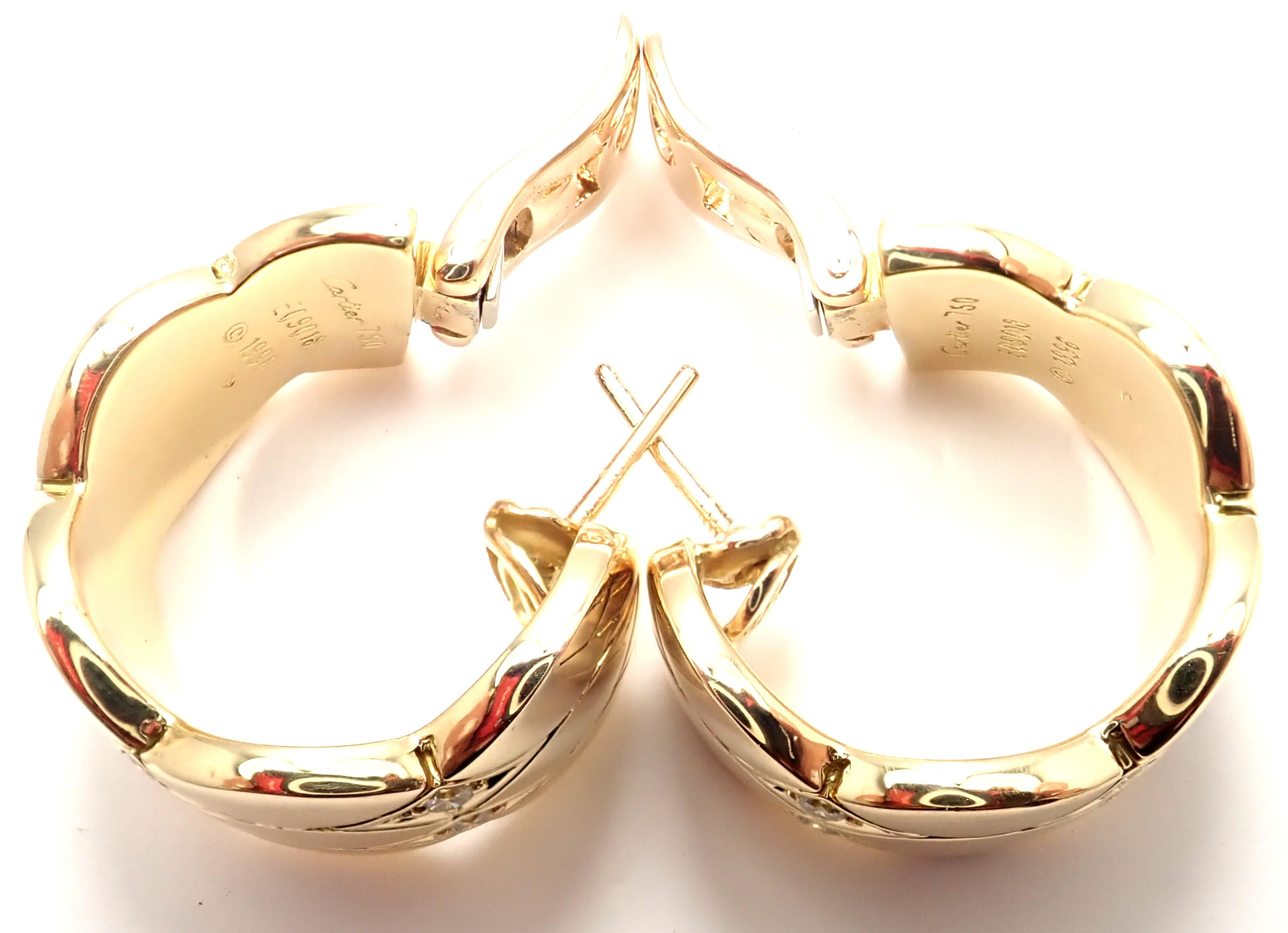 Cartier Diamond Hoop Yellow Gold Earrings 3