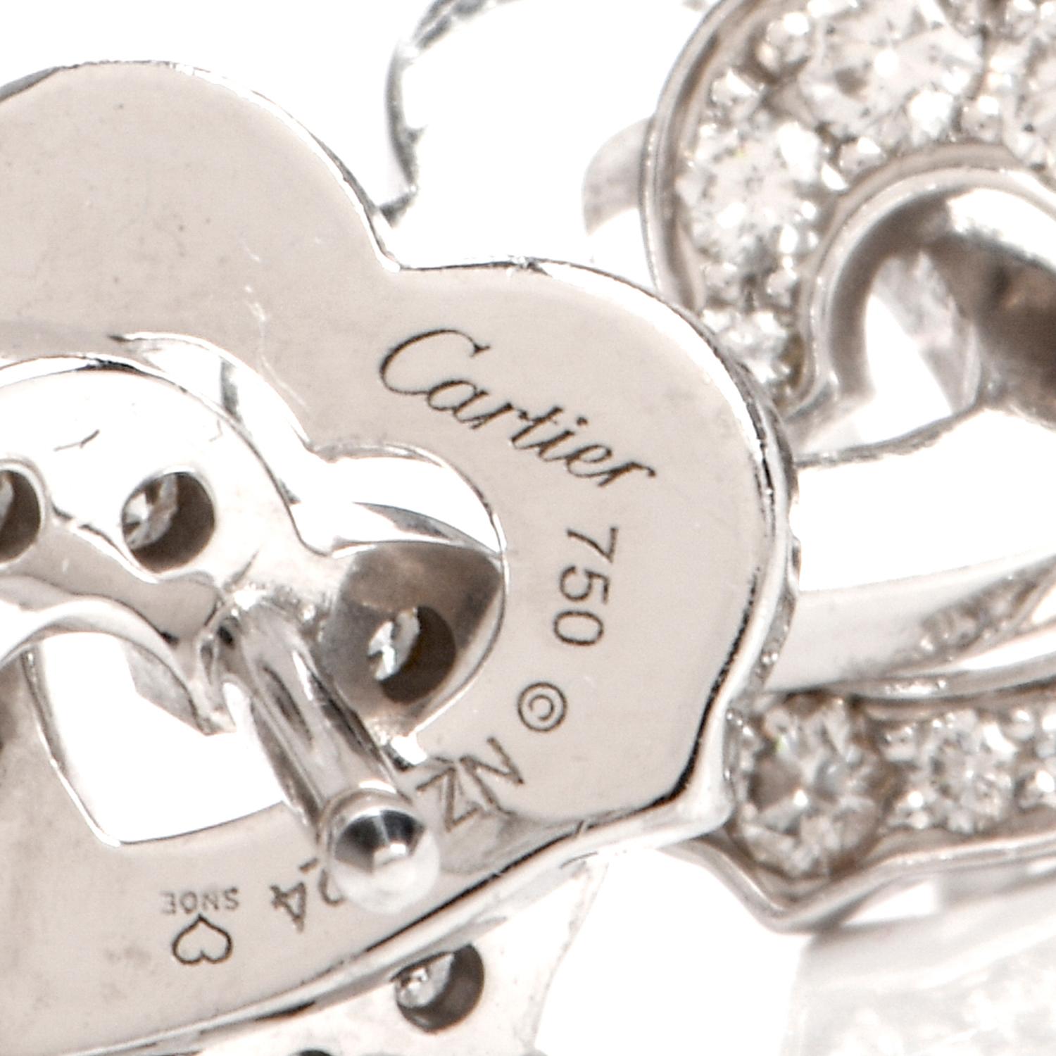 Cartier Diamond Interlocking Heart 18 Karat Gold Earrings 1