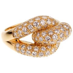 Cartier: Gelbgold-Cocktailring mit Diamant-Knoten