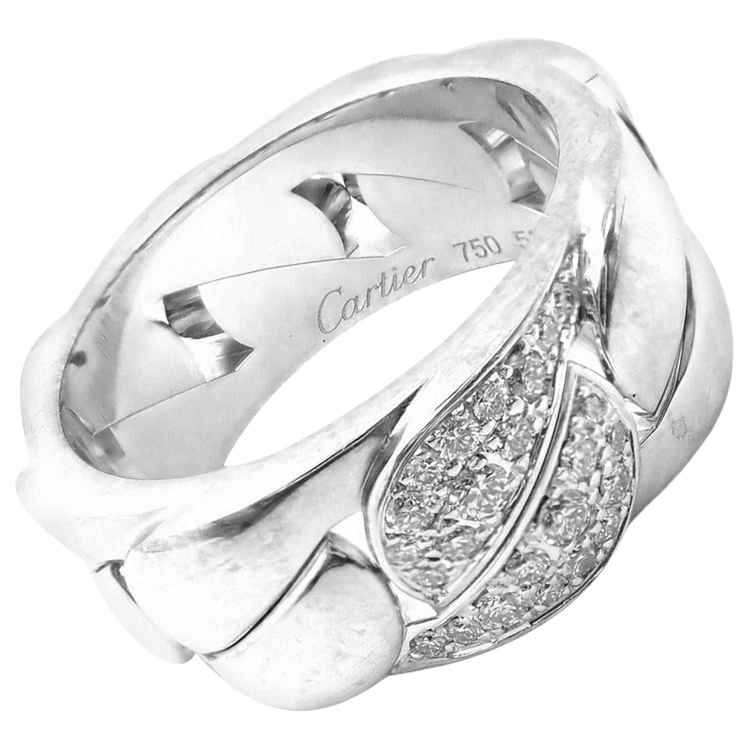 Cartier Diamond La Donna White Gold Band Ring For Sale
