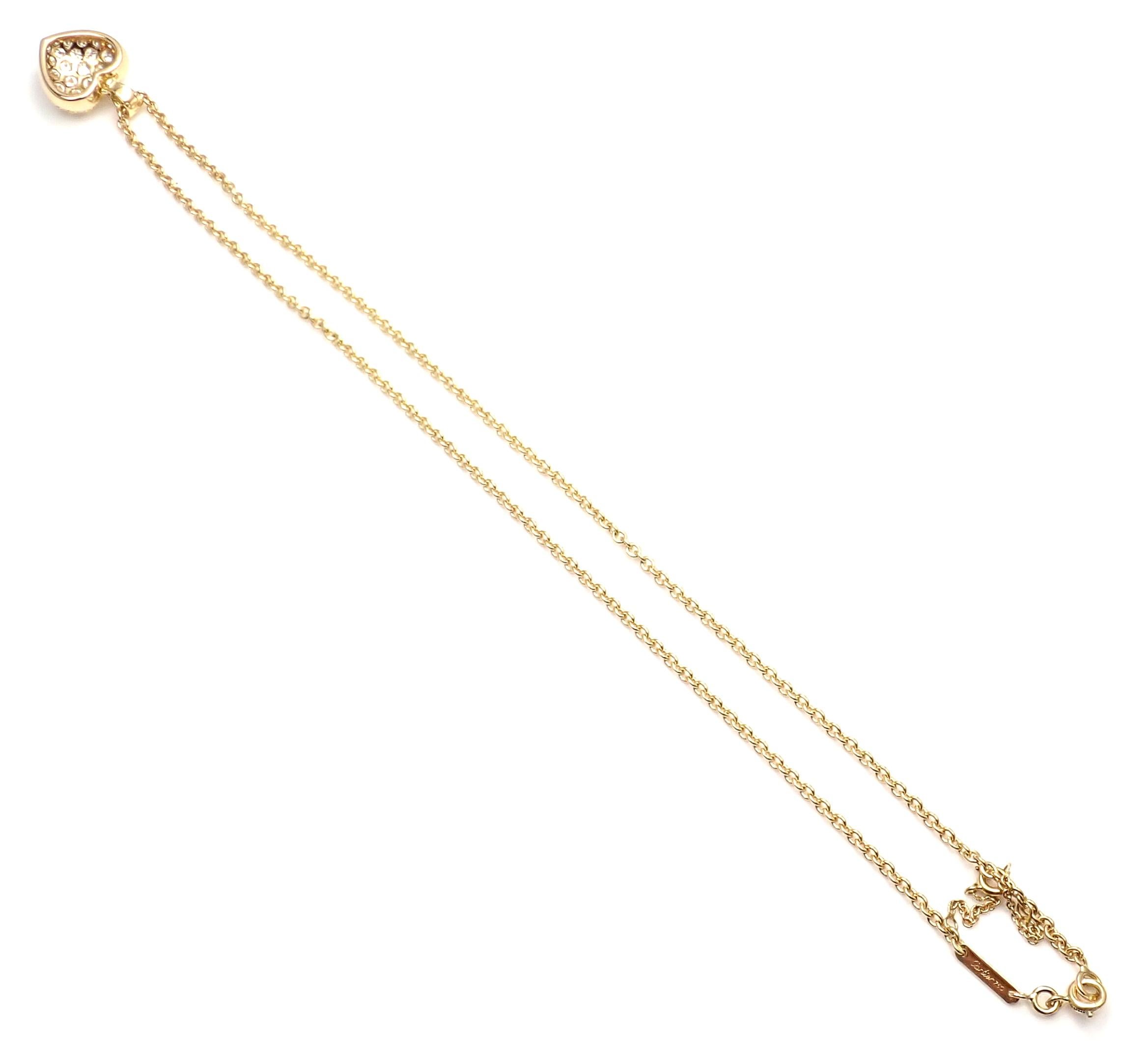 Cartier Diamond Large Heart Yellow Gold Pendant Necklace 6