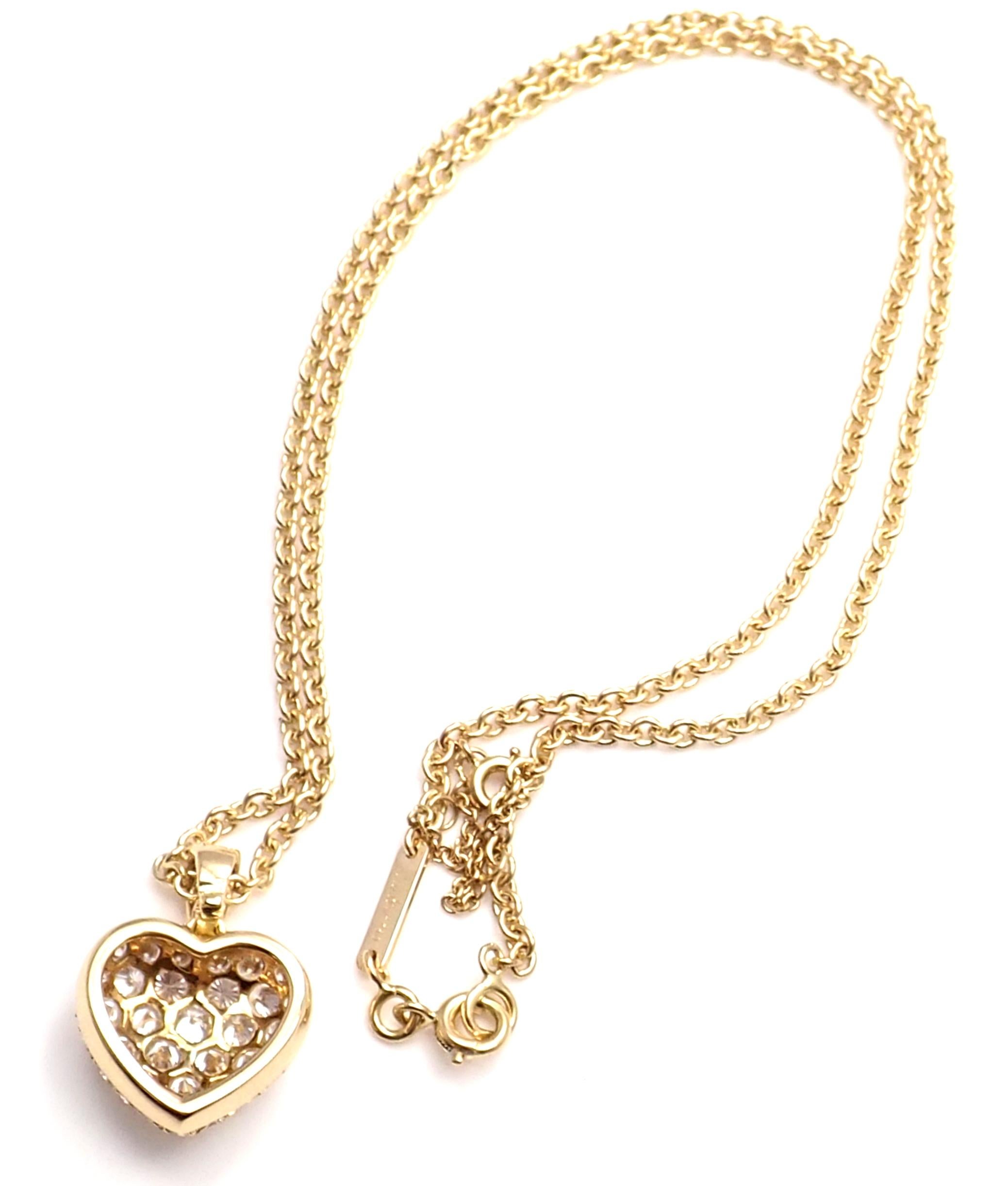 Cartier Diamond Large Heart Yellow Gold Pendant Necklace 7