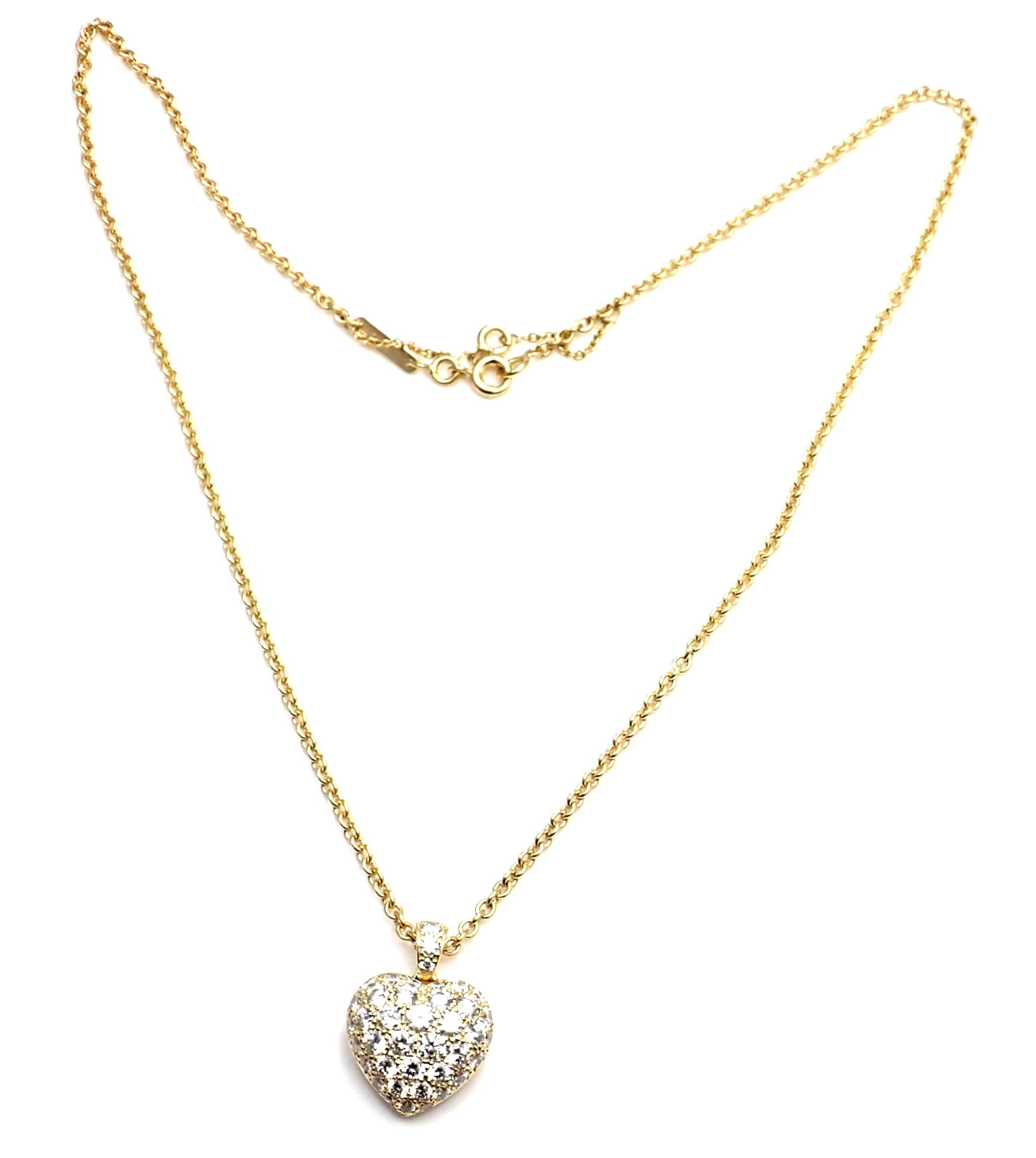 Cartier Diamond Large Heart Yellow Gold Pendant Necklace 8