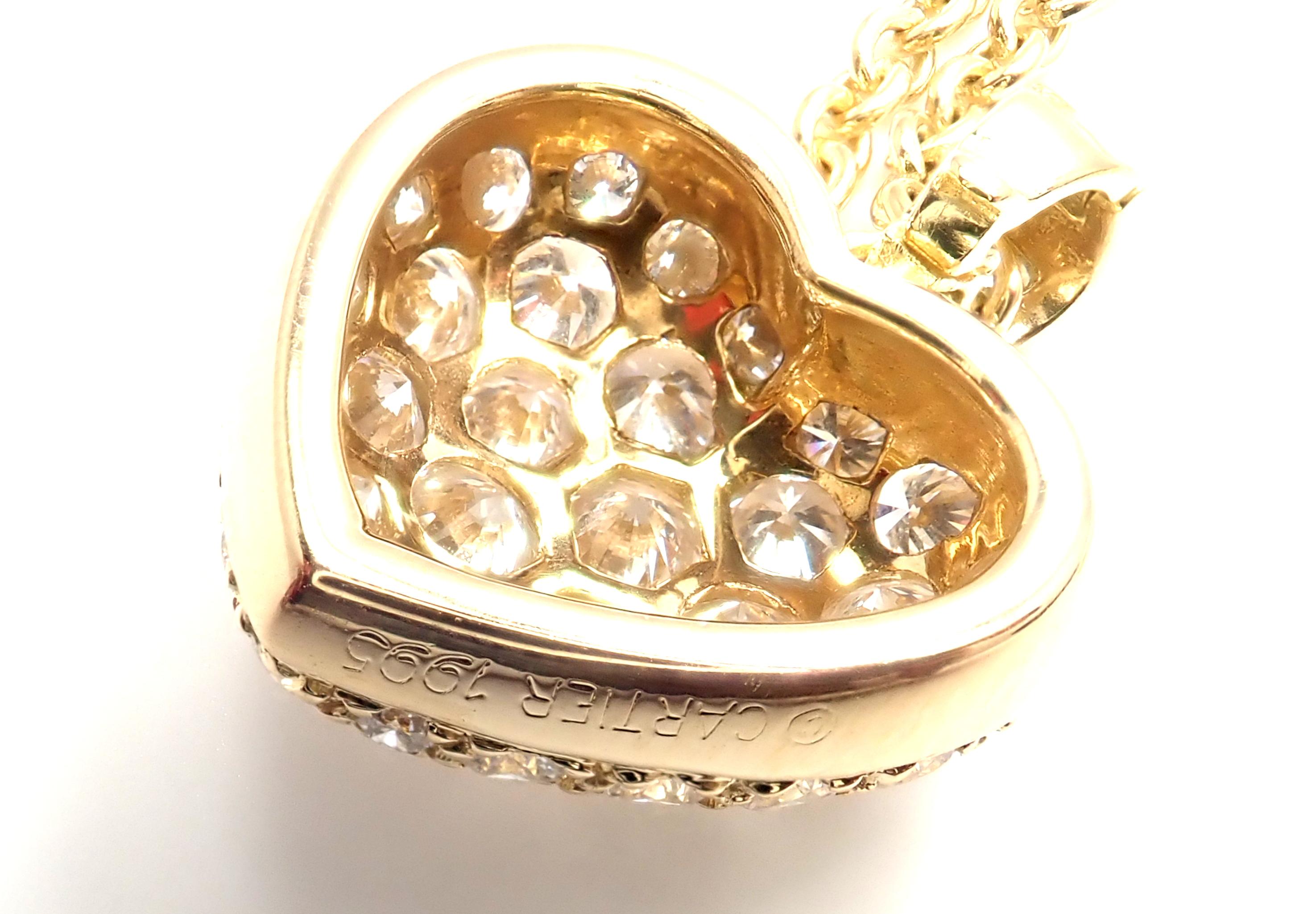 Cartier Diamond Large Heart Yellow Gold Pendant Necklace 1