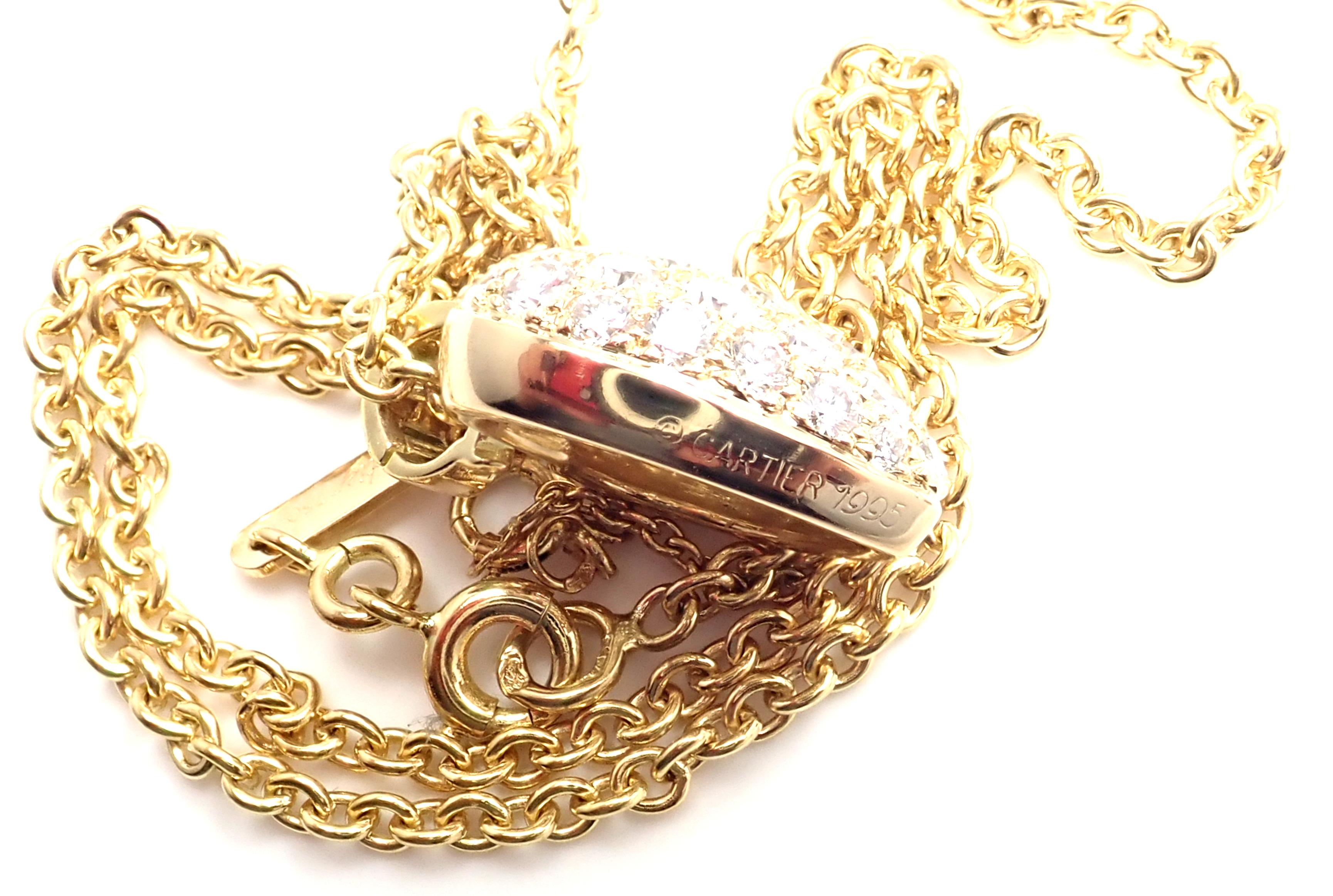 Cartier Diamant-Halskette mit großem Herz-Anhänger aus Gelbgold 3