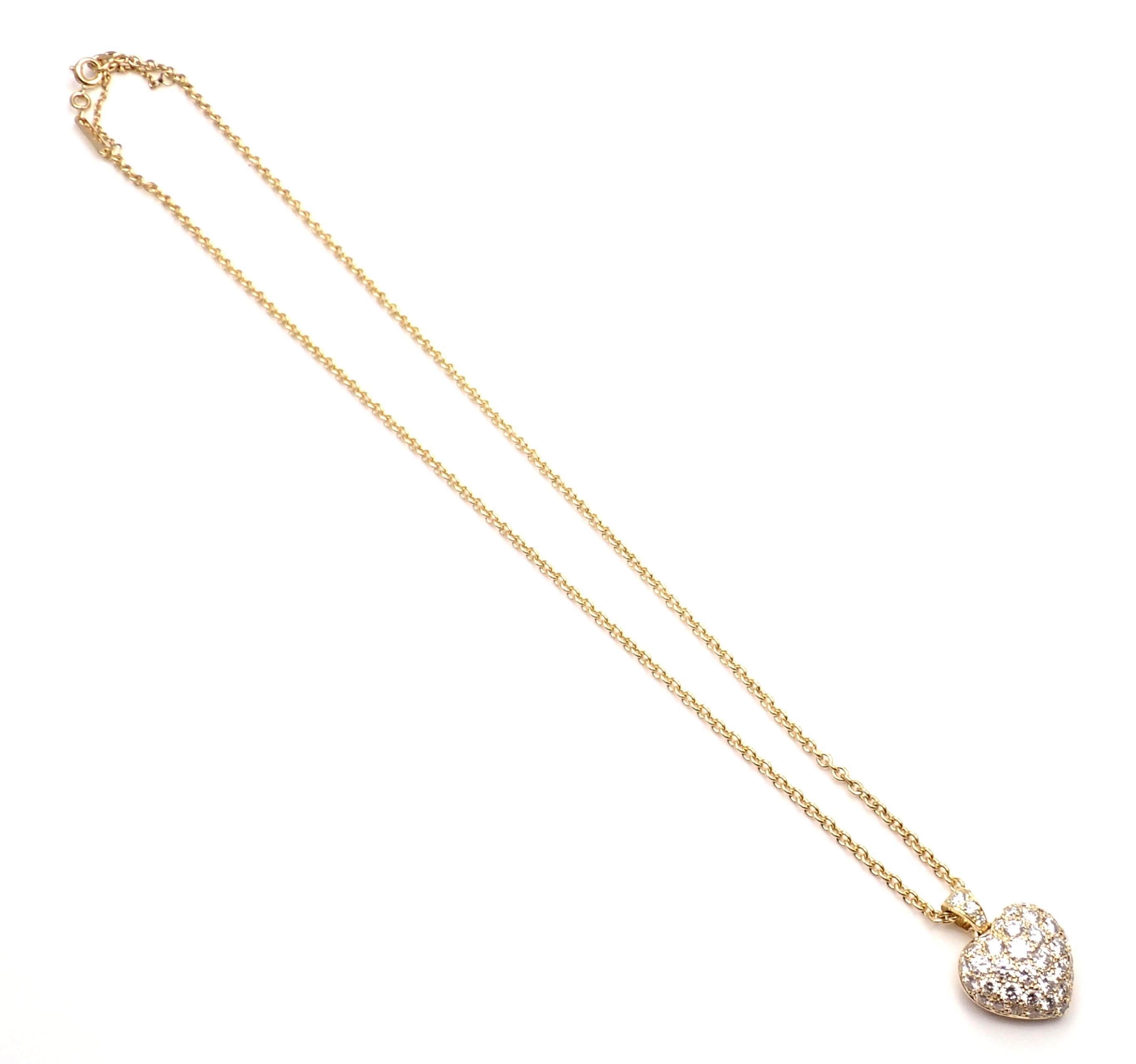 Cartier Diamond Large Heart Yellow Gold Pendant Necklace 5
