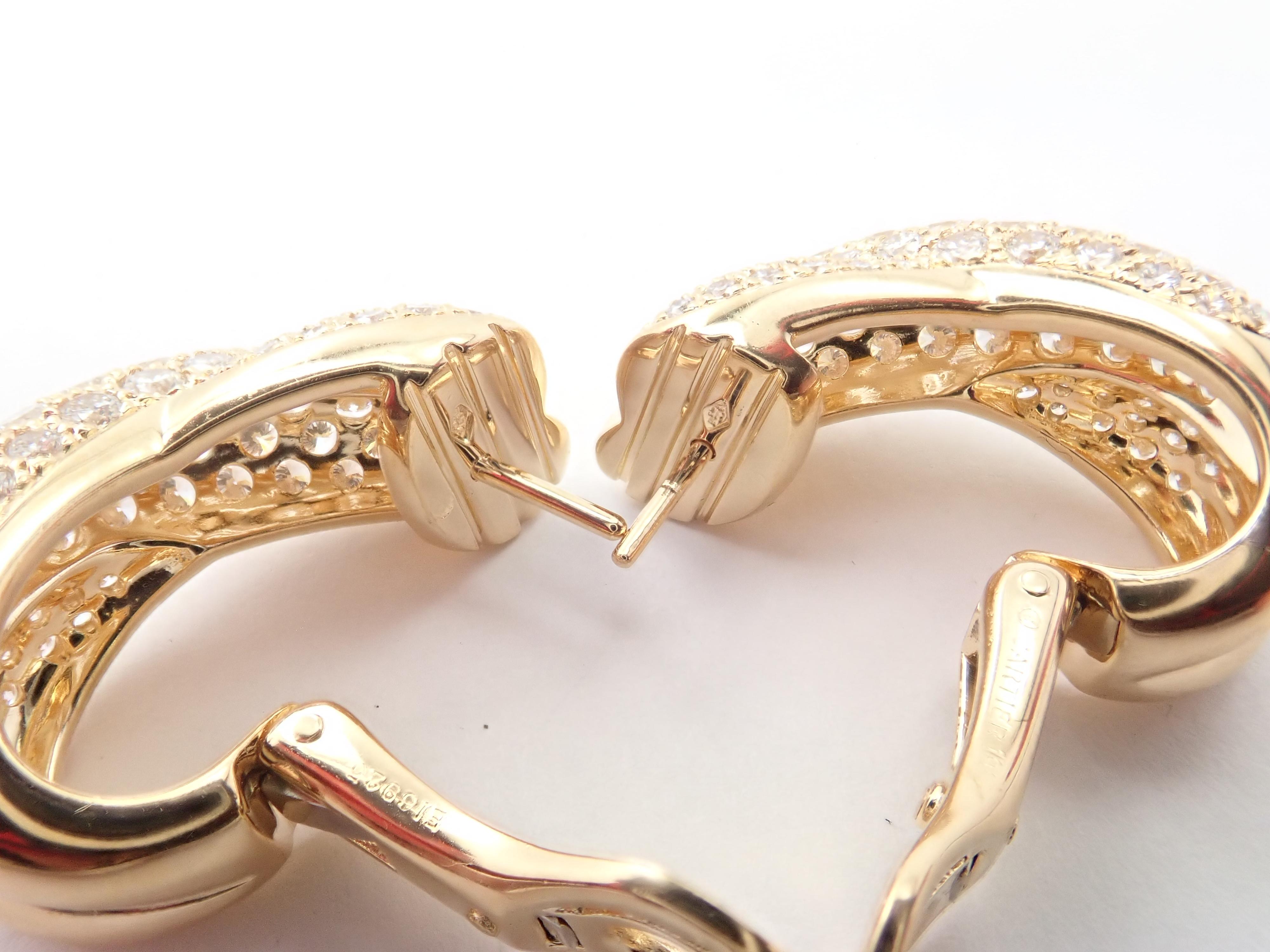 Orecchini incrociati in oro giallo con diamante grande Cartier 7