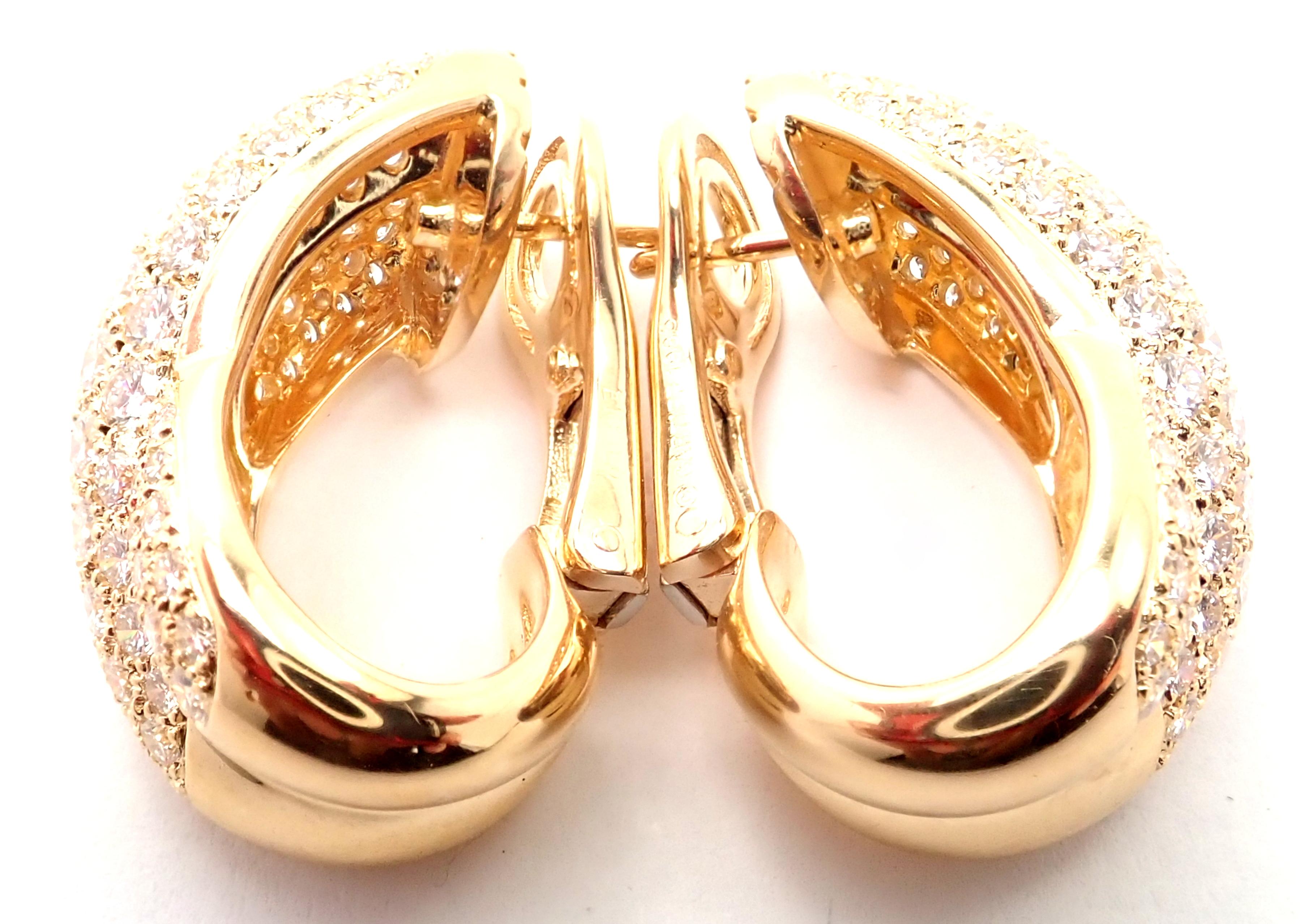 Cartier Diamond Large Yellow Gold Crossover Earrings 1