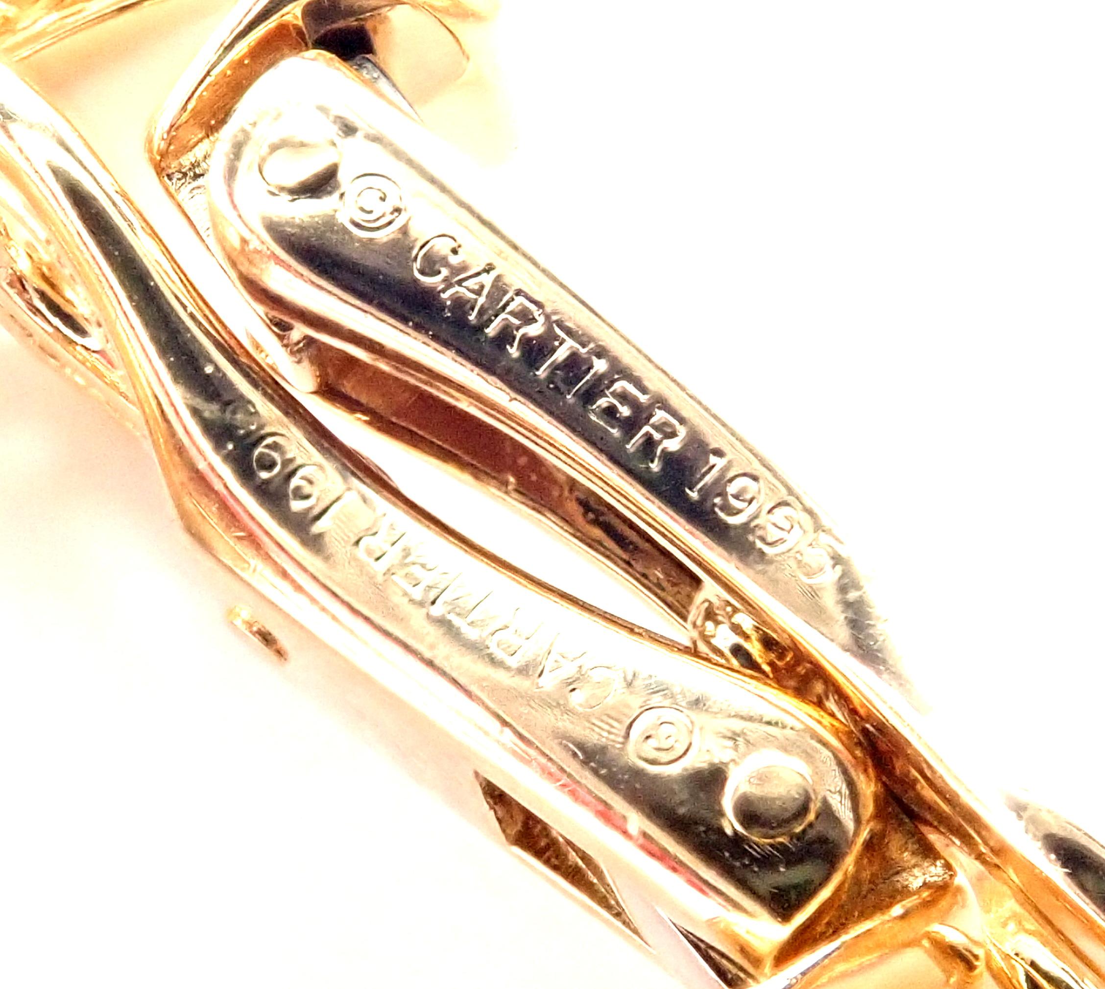 Orecchini incrociati in oro giallo con diamante grande Cartier 4