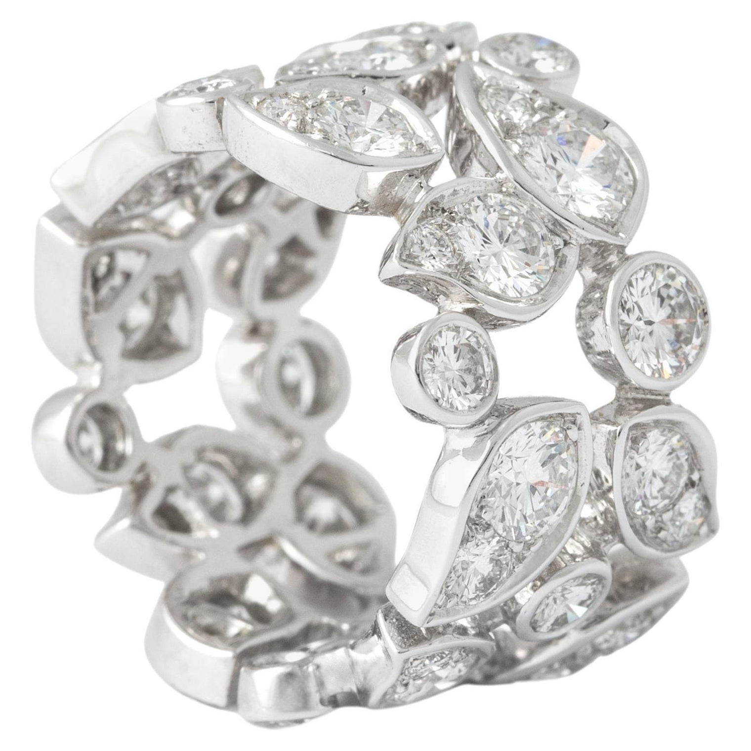 Cartier Diamond Leaf White Gold 18K Ring