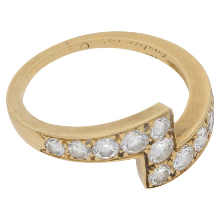 Cartier Diamond Lightening Bolt Cocktail / Engagement Ring in 18 Karat Gold