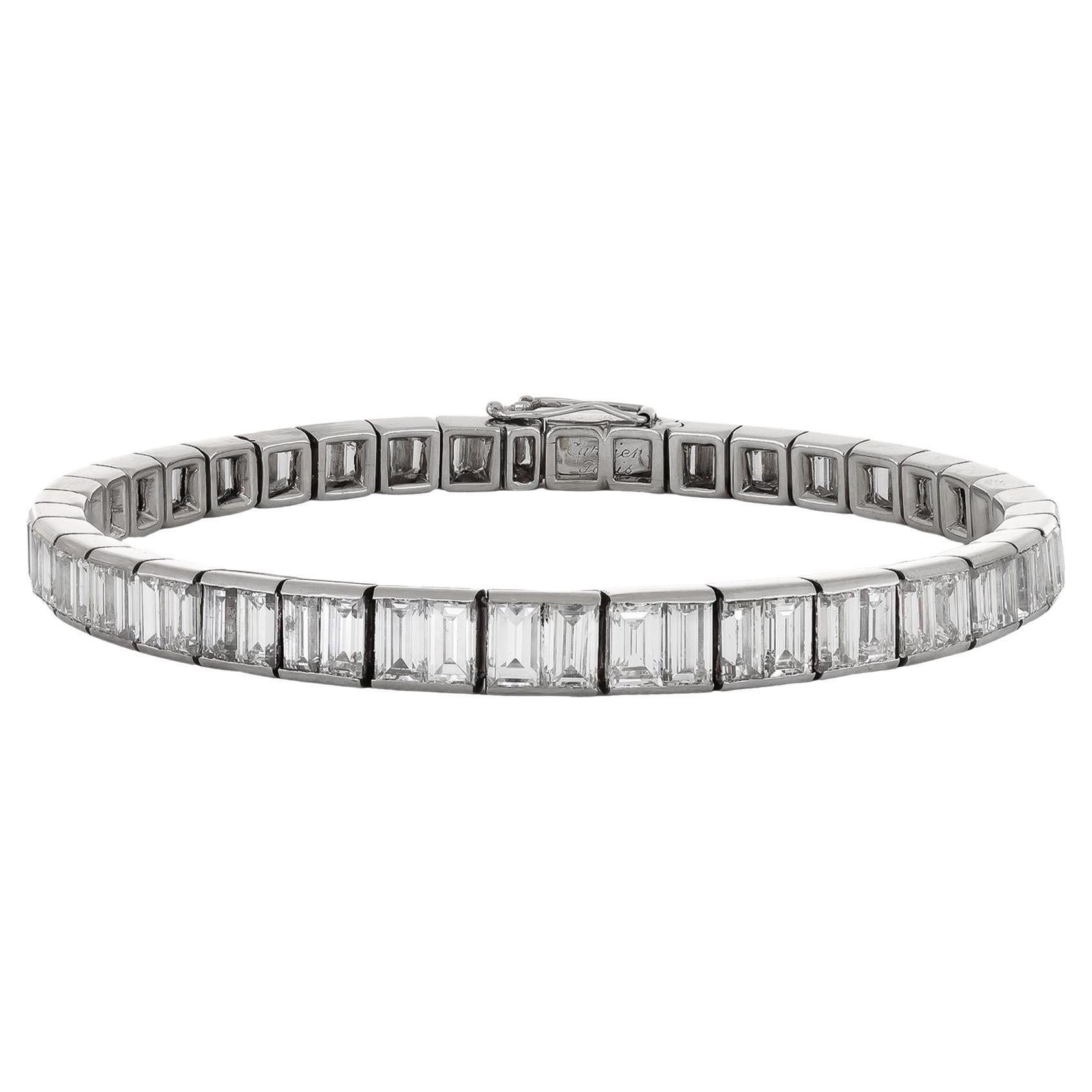 Bracelet français de la ligne de diamants Cartier, 1941. en vente