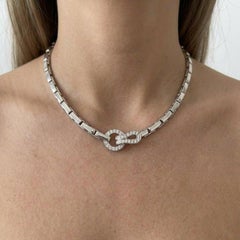 Cartier Diamond Link Necklace in 18k White Gold