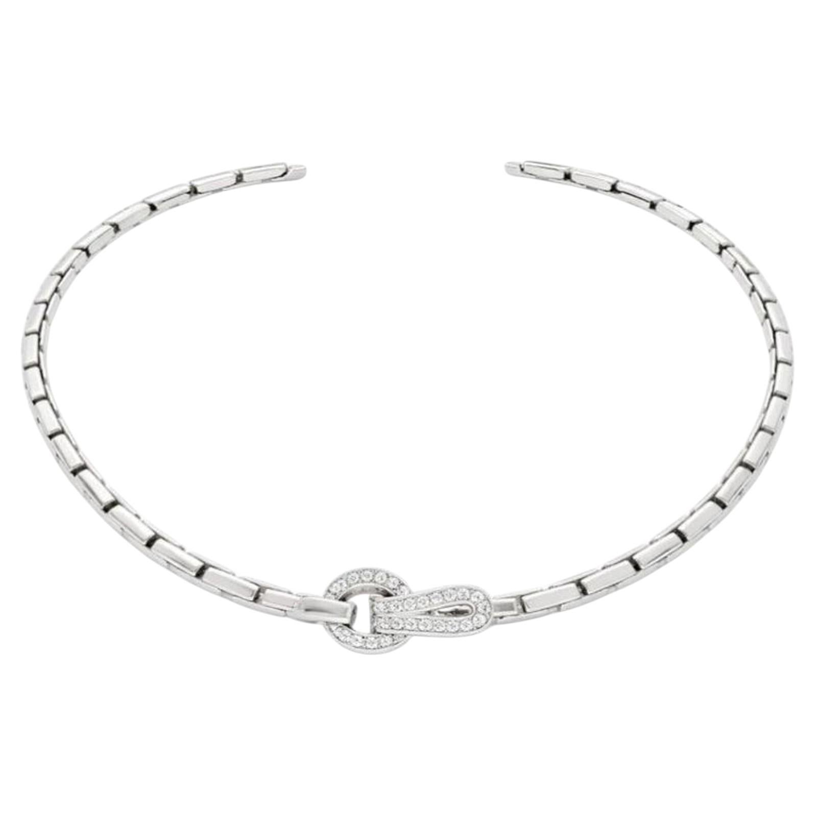 Cartier Diamond Link Necklace in 18k White Gold