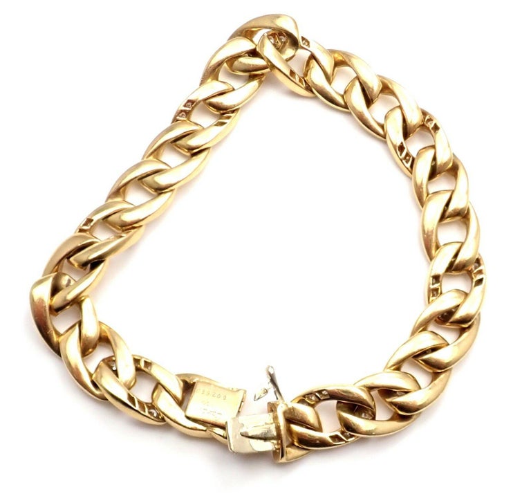 Cartier Diamond Link Yellow Gold Chain Bracelet at 1stDibs | cartier ...