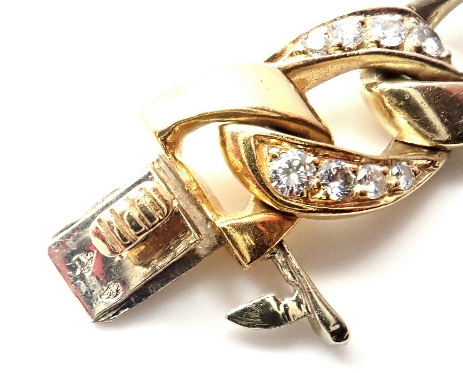 Cartier Diamond Link Yellow Gold Chain Bracelet In Excellent Condition In Southampton, PA
