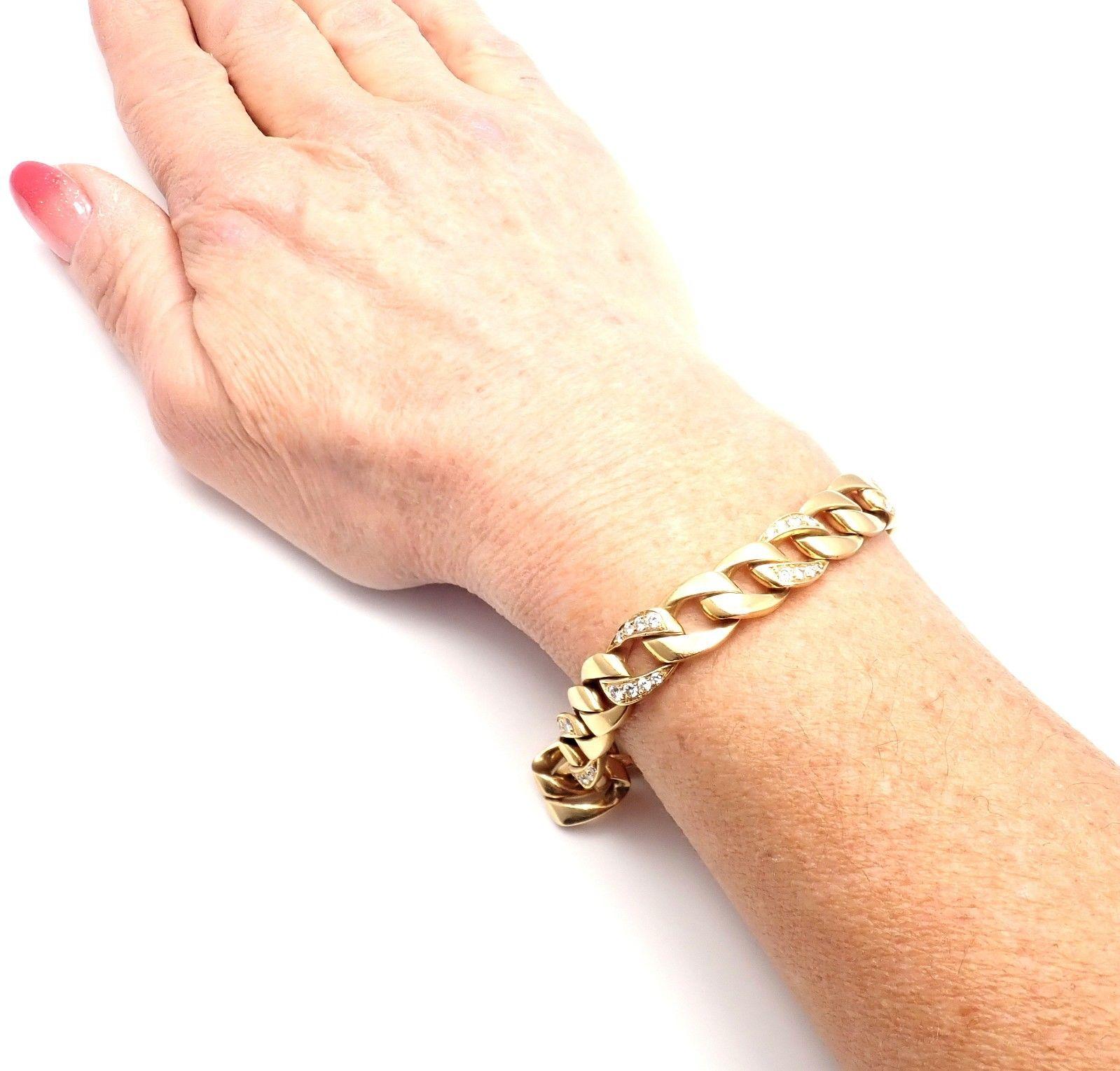 Cartier Diamond Link Yellow Gold Chain Bracelet 1