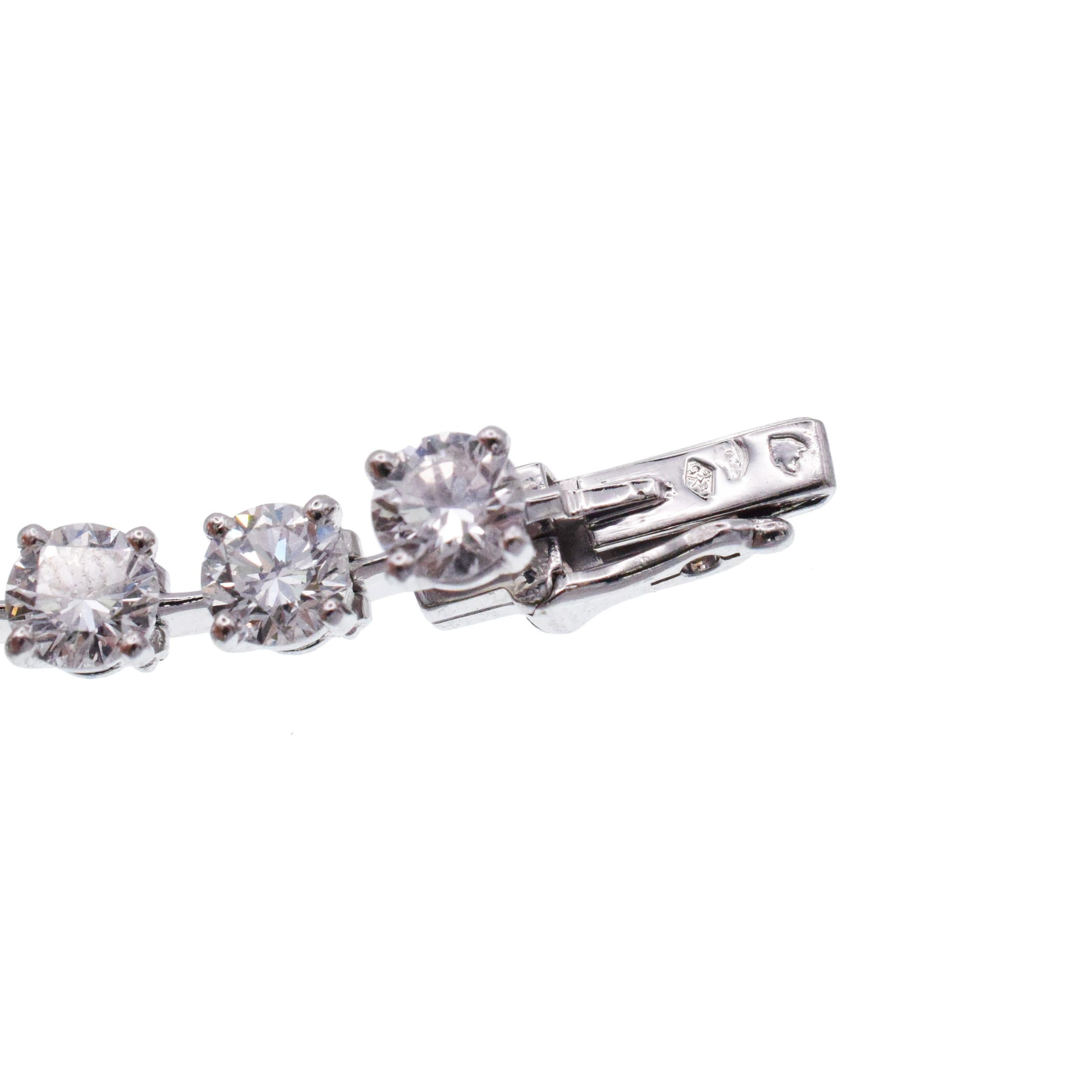 Round Cut Cartier Diamond Lne Necklace in Platinum