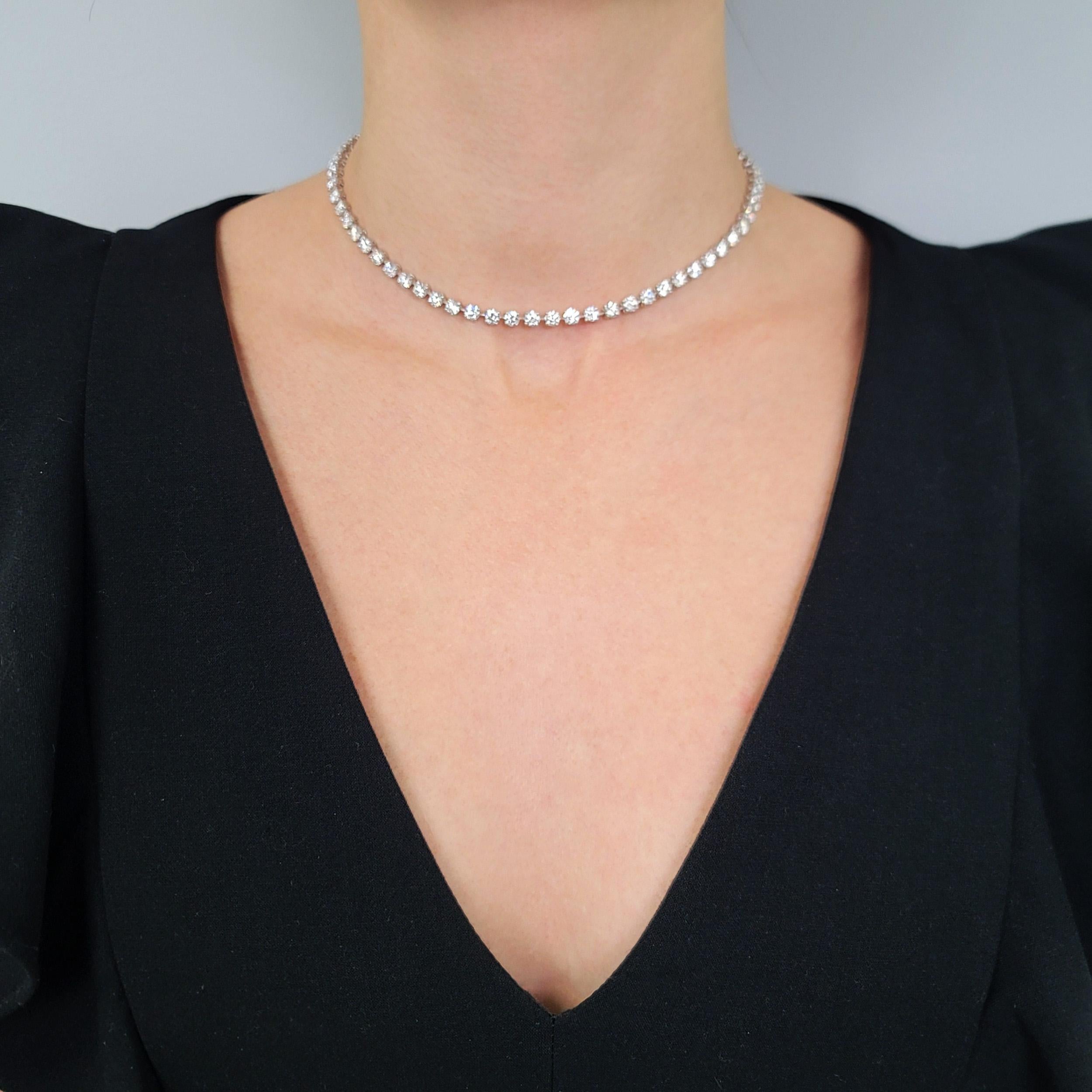 Artist Cartier Diamond Lne Necklace in Platinum