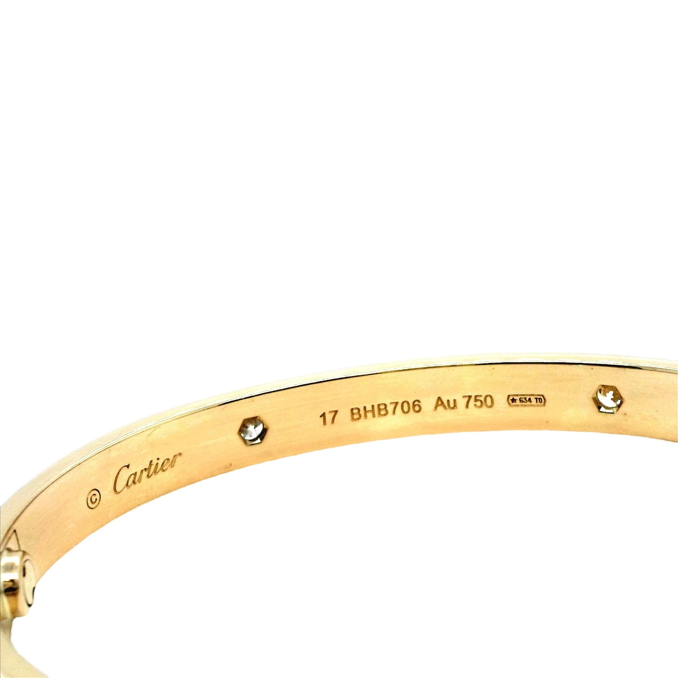 Taille brillant Cartier Bracelet Love de 4 diamants B6070017 en vente