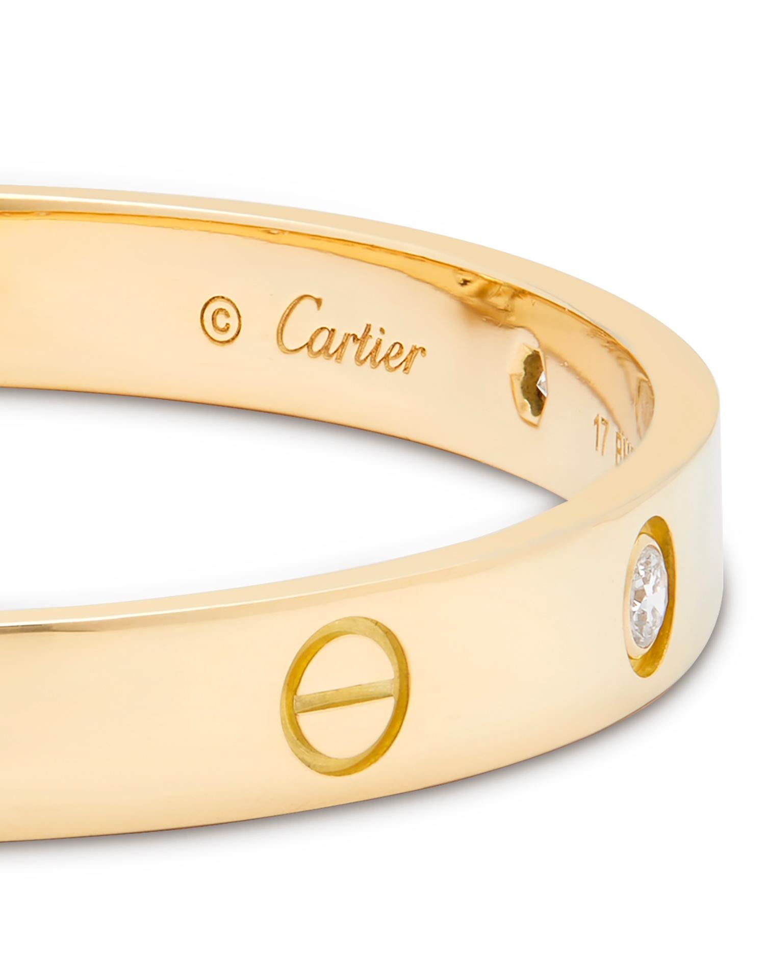 Cartier Diamond Love bangle 4 Diamonds B6070017 For Sale 1