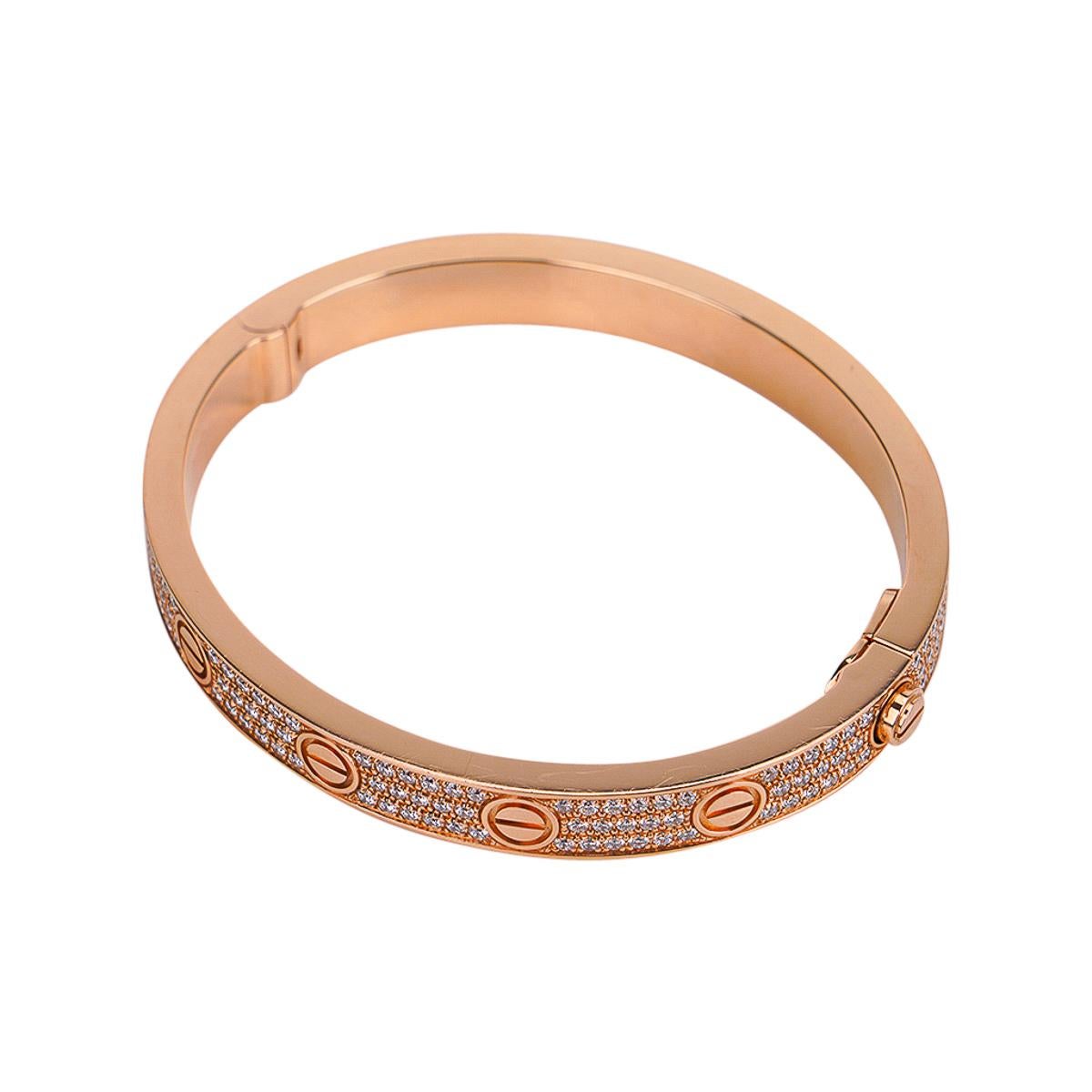 Cartier Bracelet Love en or rose 18 carats avec diamants Pour femmes en vente