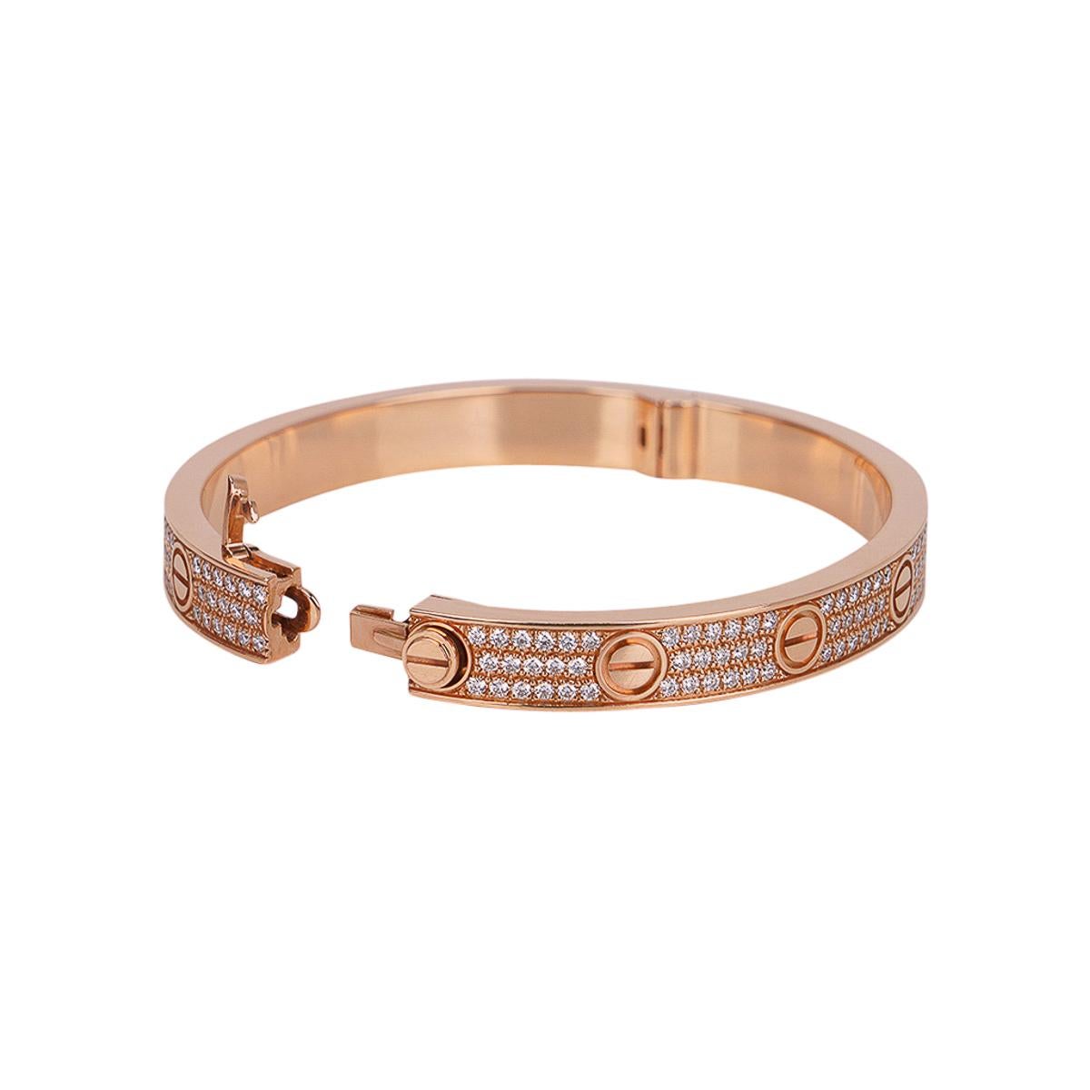 Cartier Bracelet Love en or rose 18 carats avec diamants en vente 1