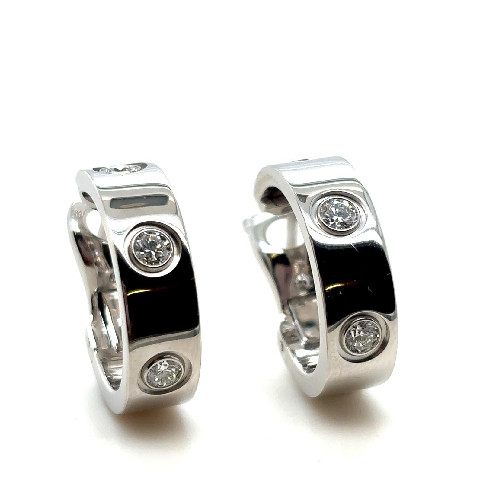 Pendientes Cartier Diamante Amor Oro Blanco 18 Kilates en venta 4