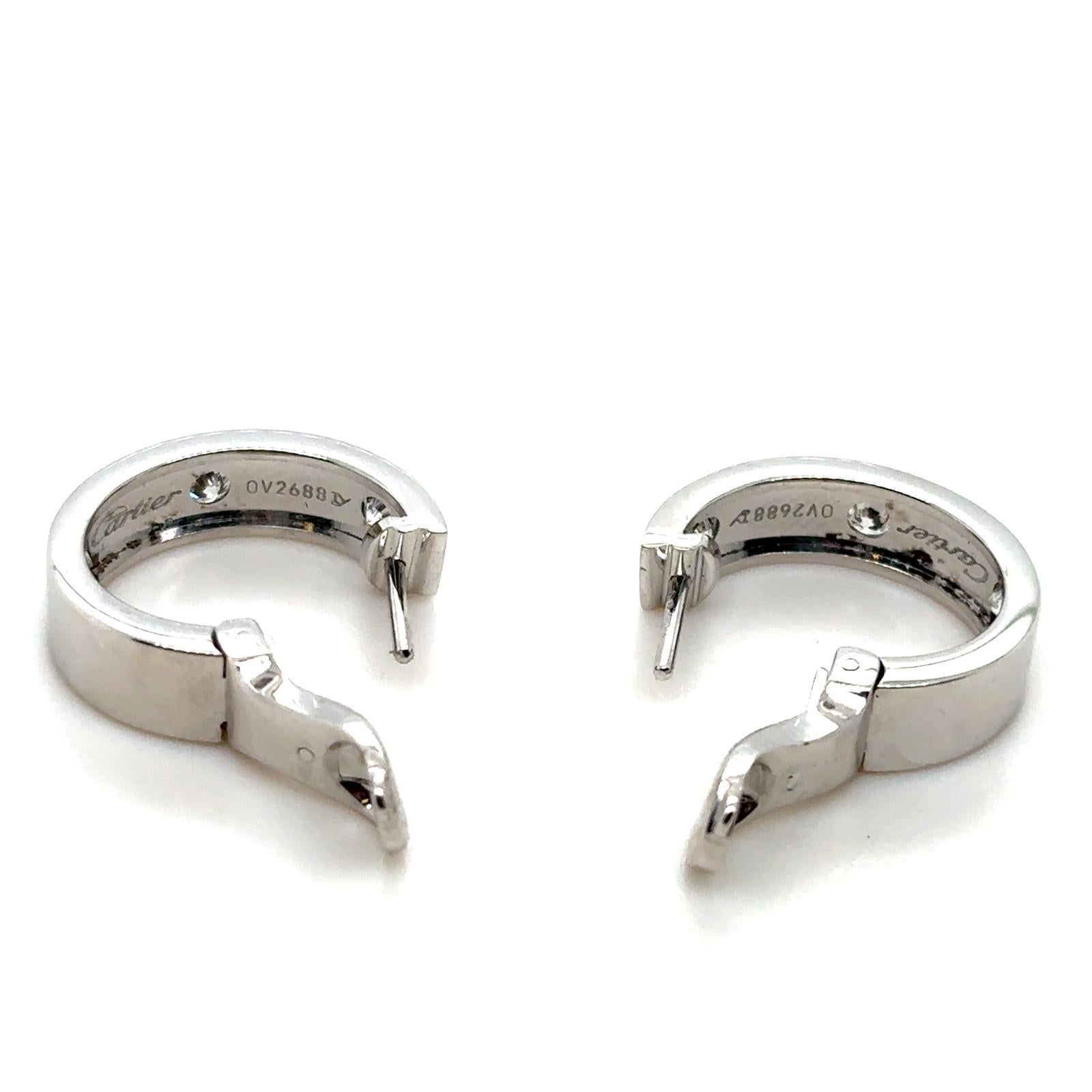 Pendientes Cartier Diamante Amor Oro Blanco 18 Kilates en venta 7