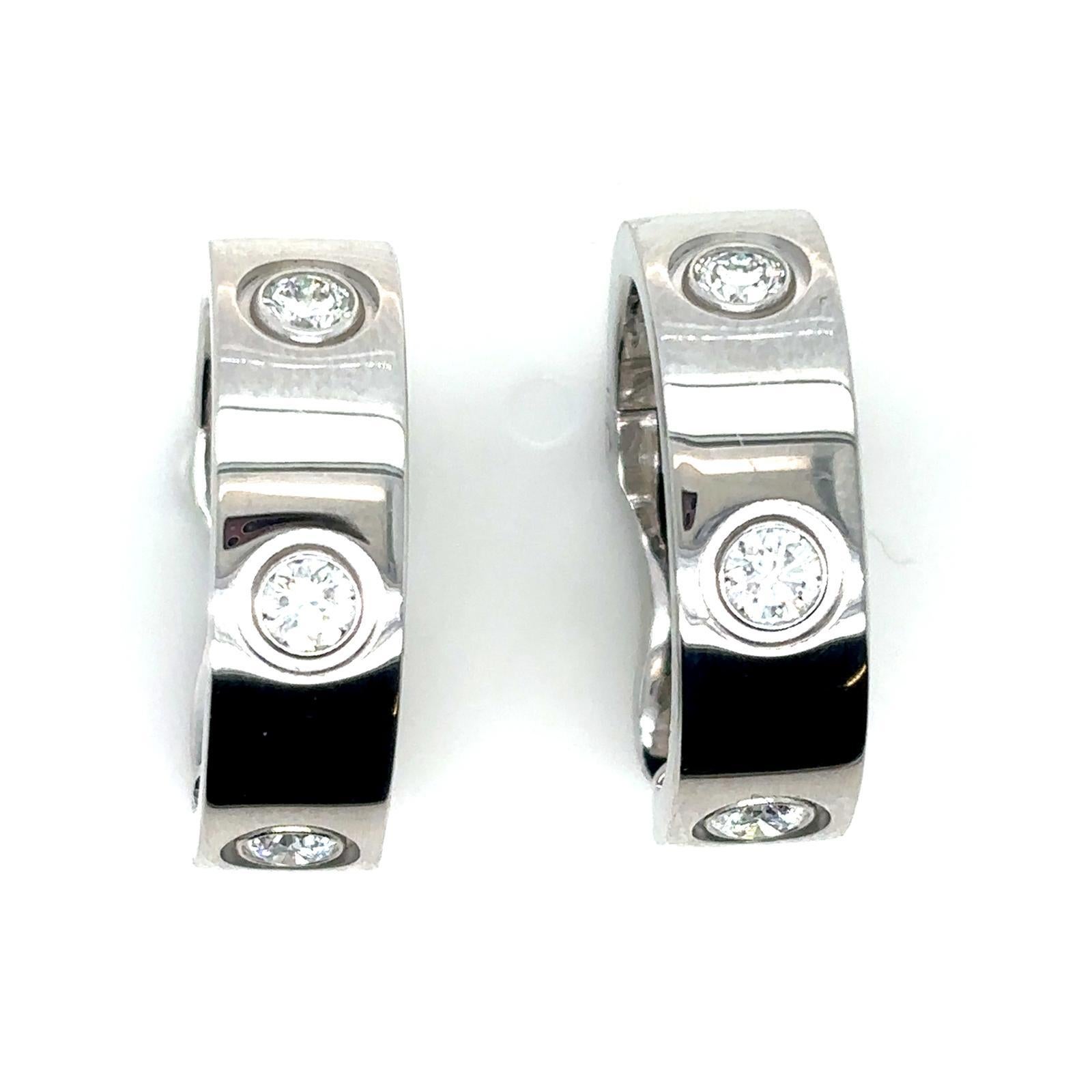 Pendientes Cartier Diamante Amor Oro Blanco 18 Kilates en venta 9