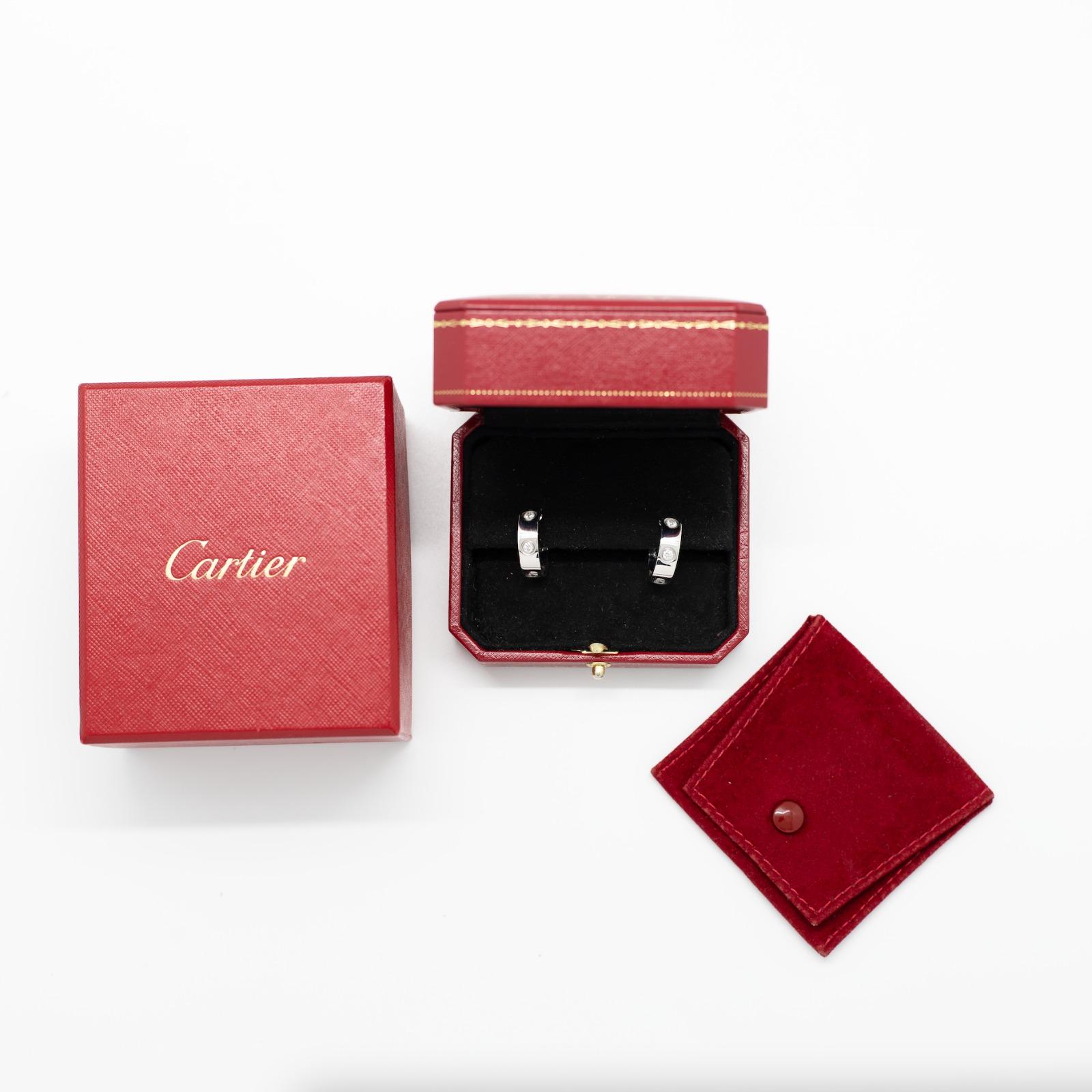 Pendientes Cartier Diamante Amor Oro Blanco 18 Kilates en venta 10