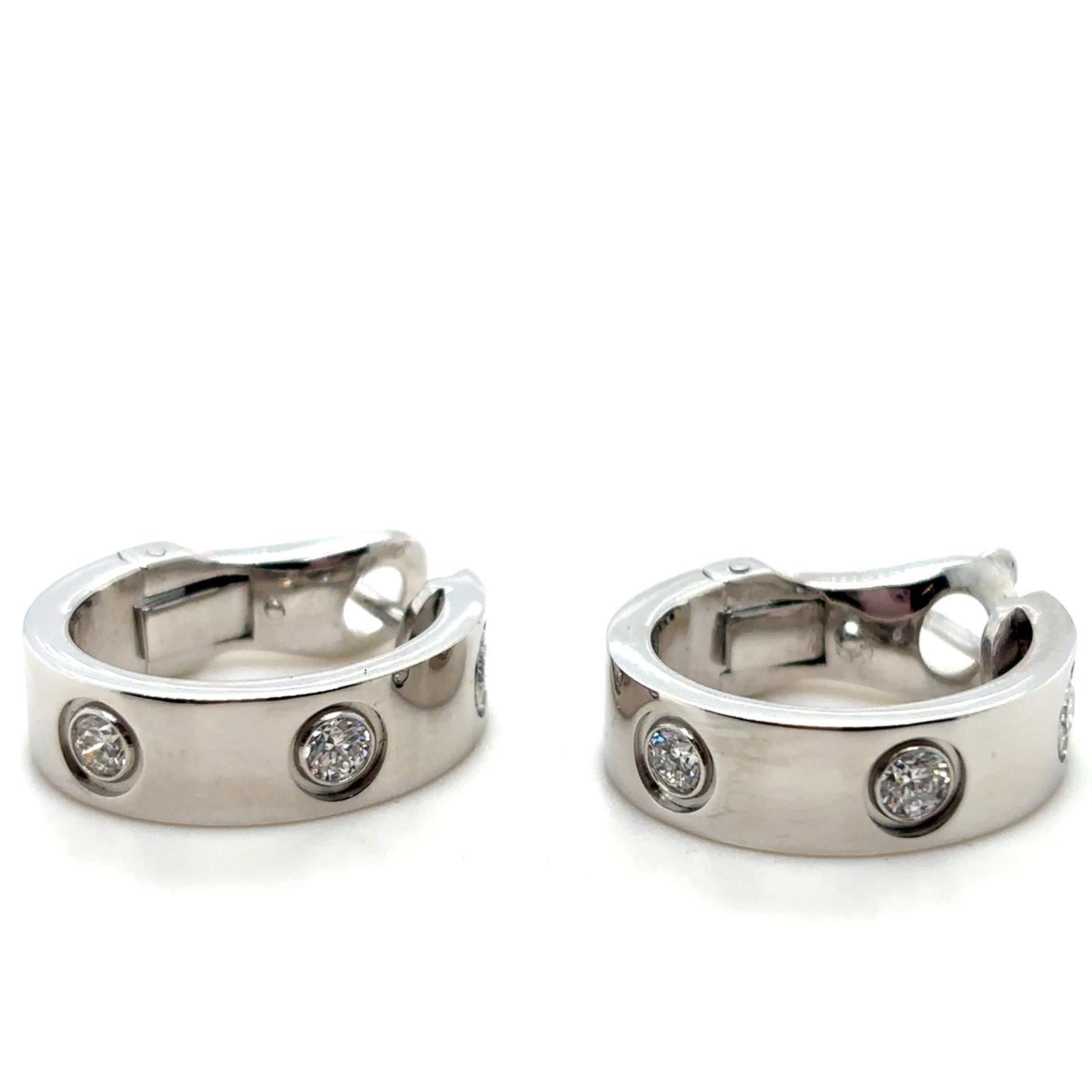De las mujeres Pendientes Cartier Diamante Amor Oro Blanco 18 Kilates en venta