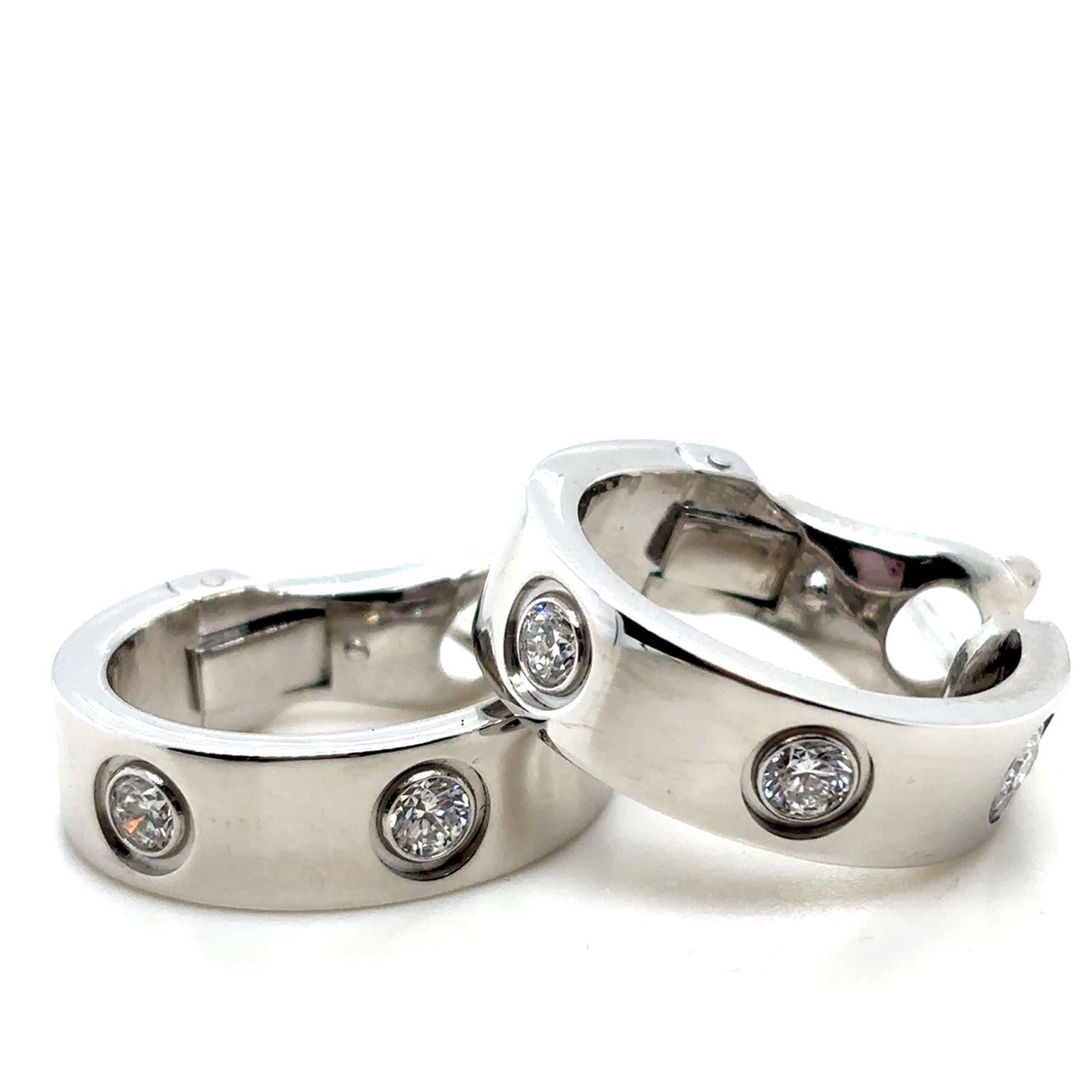 Pendientes Cartier Diamante Amor Oro Blanco 18 Kilates en venta 1