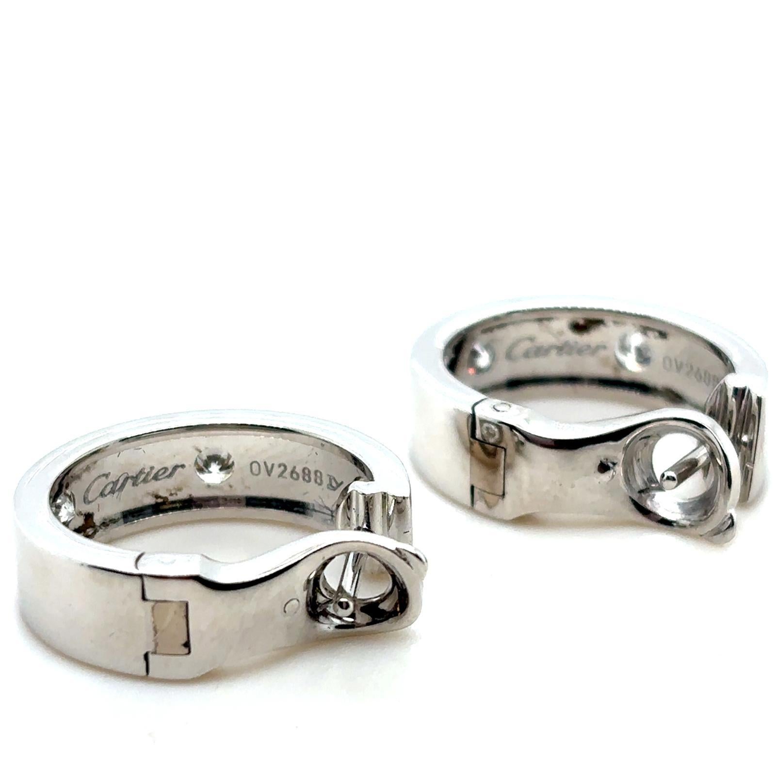 Pendientes Cartier Diamante Amor Oro Blanco 18 Kilates en venta 2