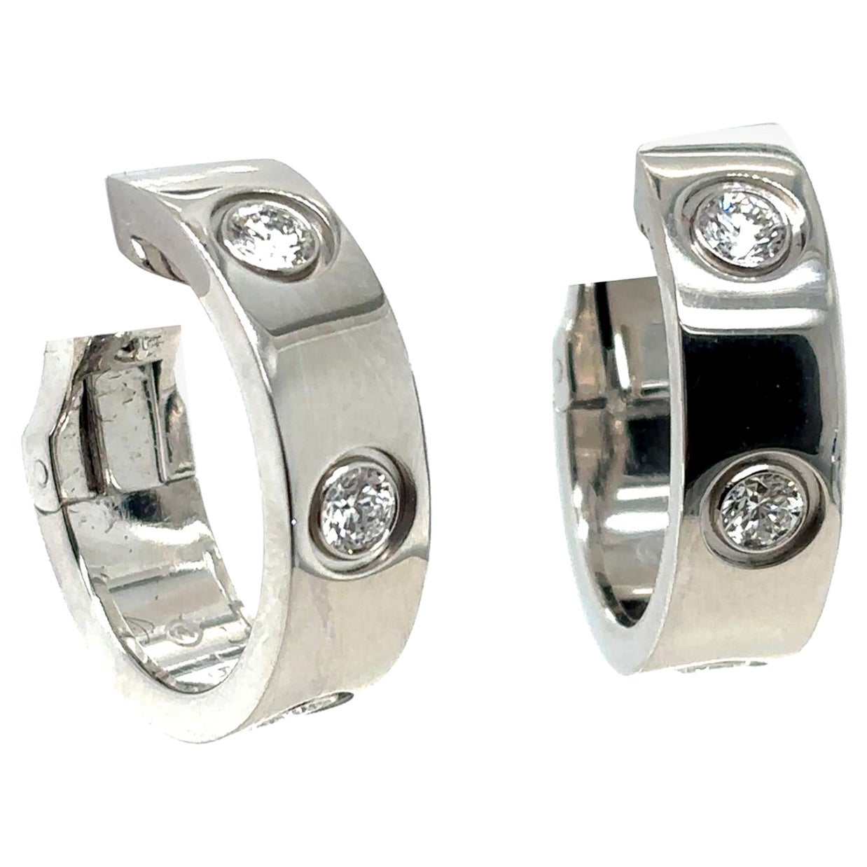 Pendientes Cartier Diamante Amor Oro Blanco 18 Kilates en venta