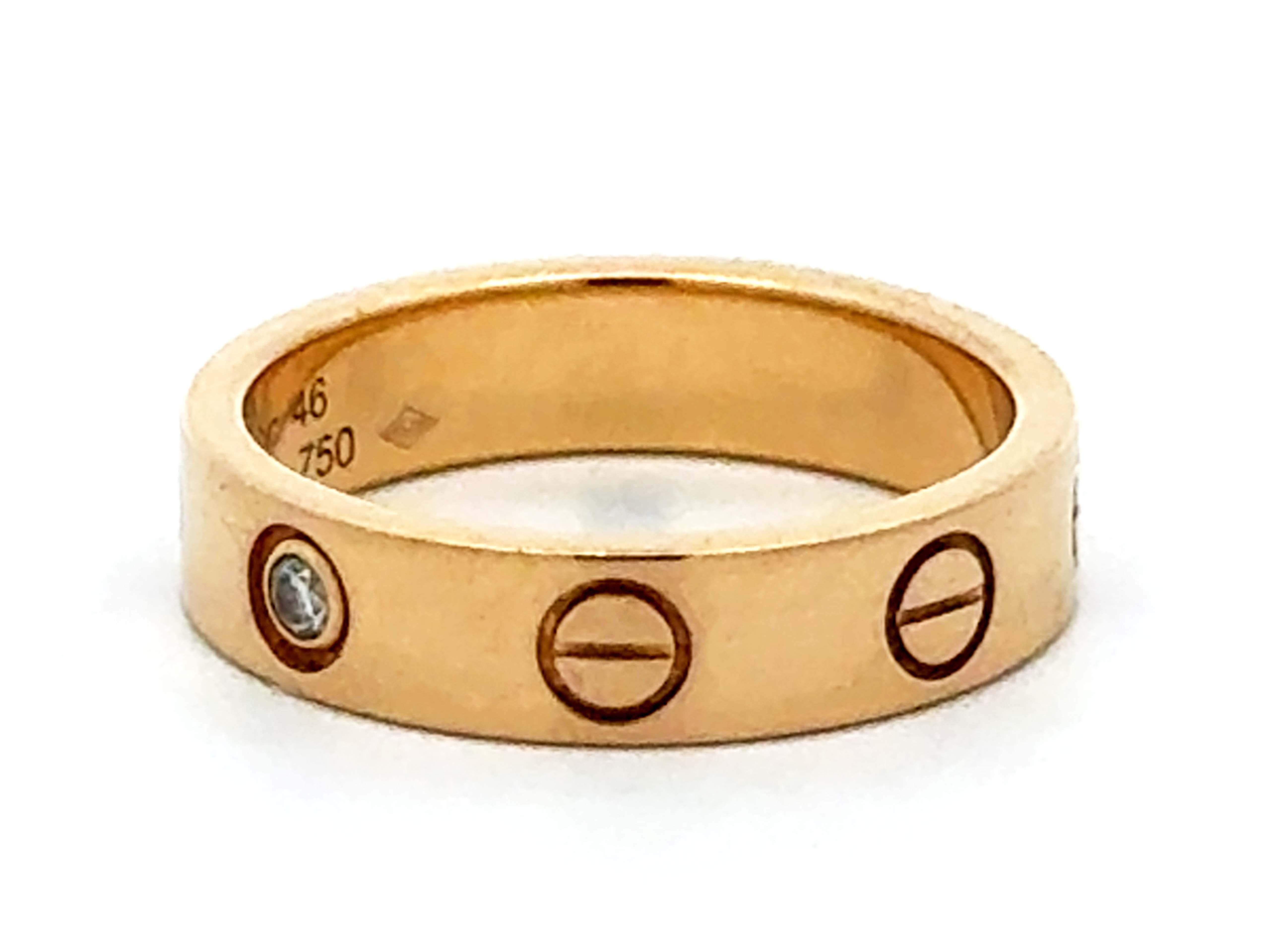 Cartier Diamond Love Ring 18K Yellow Gold With Box and Papers For Sale 5