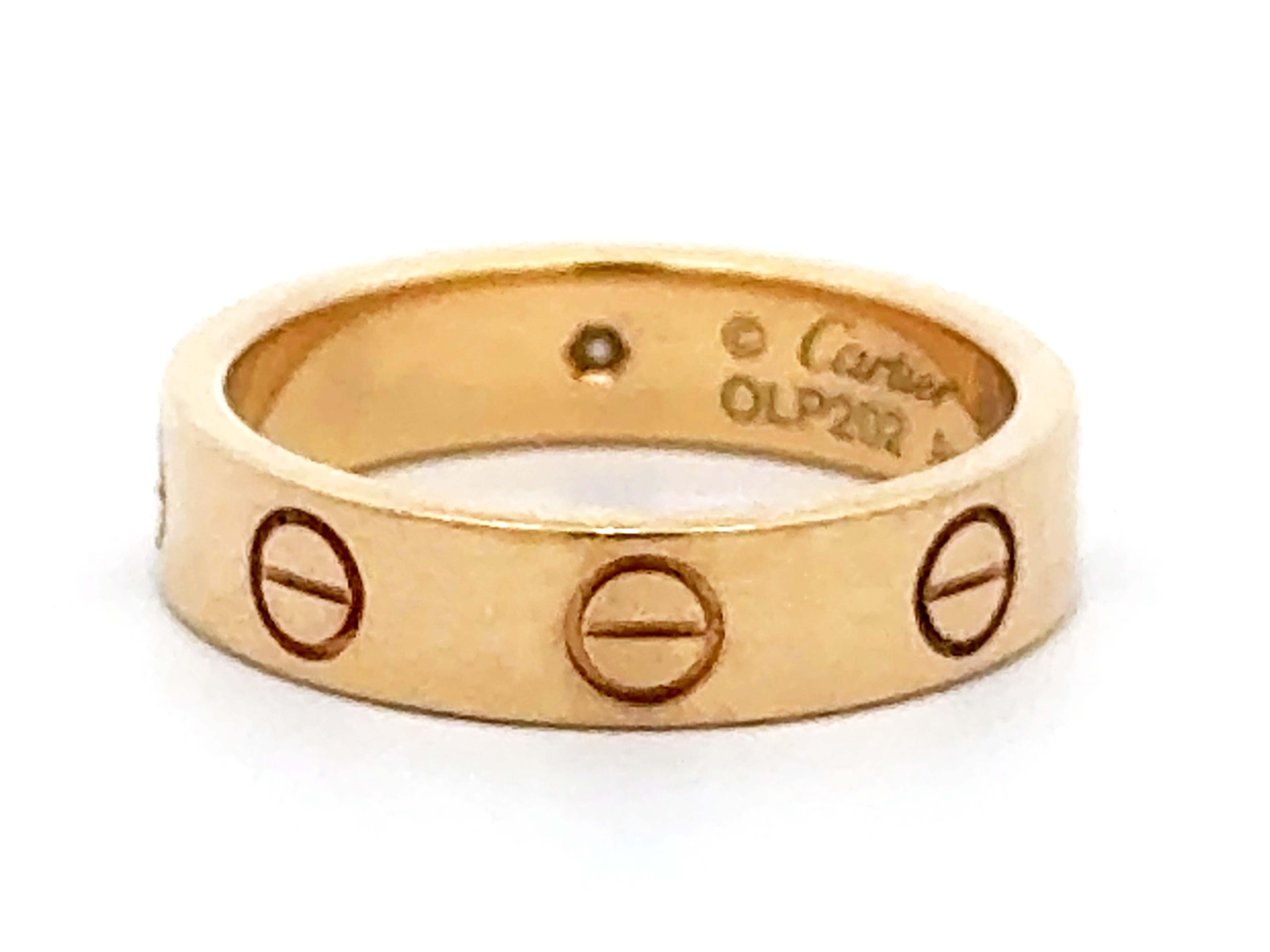 Cartier Diamond Love Ring 18K Yellow Gold With Box and Papers For Sale 6