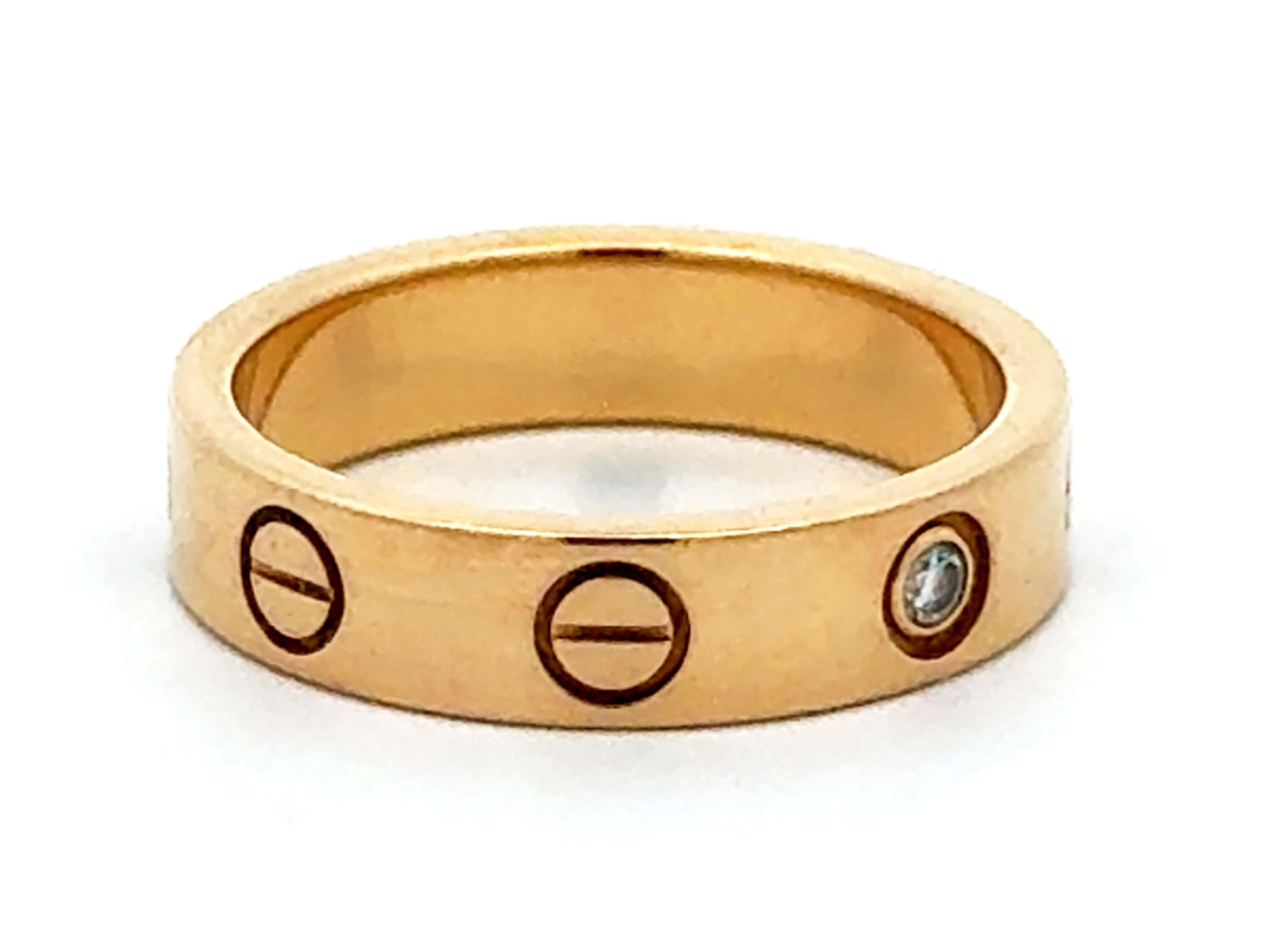Cartier Diamond Love Ring 18K Yellow Gold With Box and Papers For Sale 7