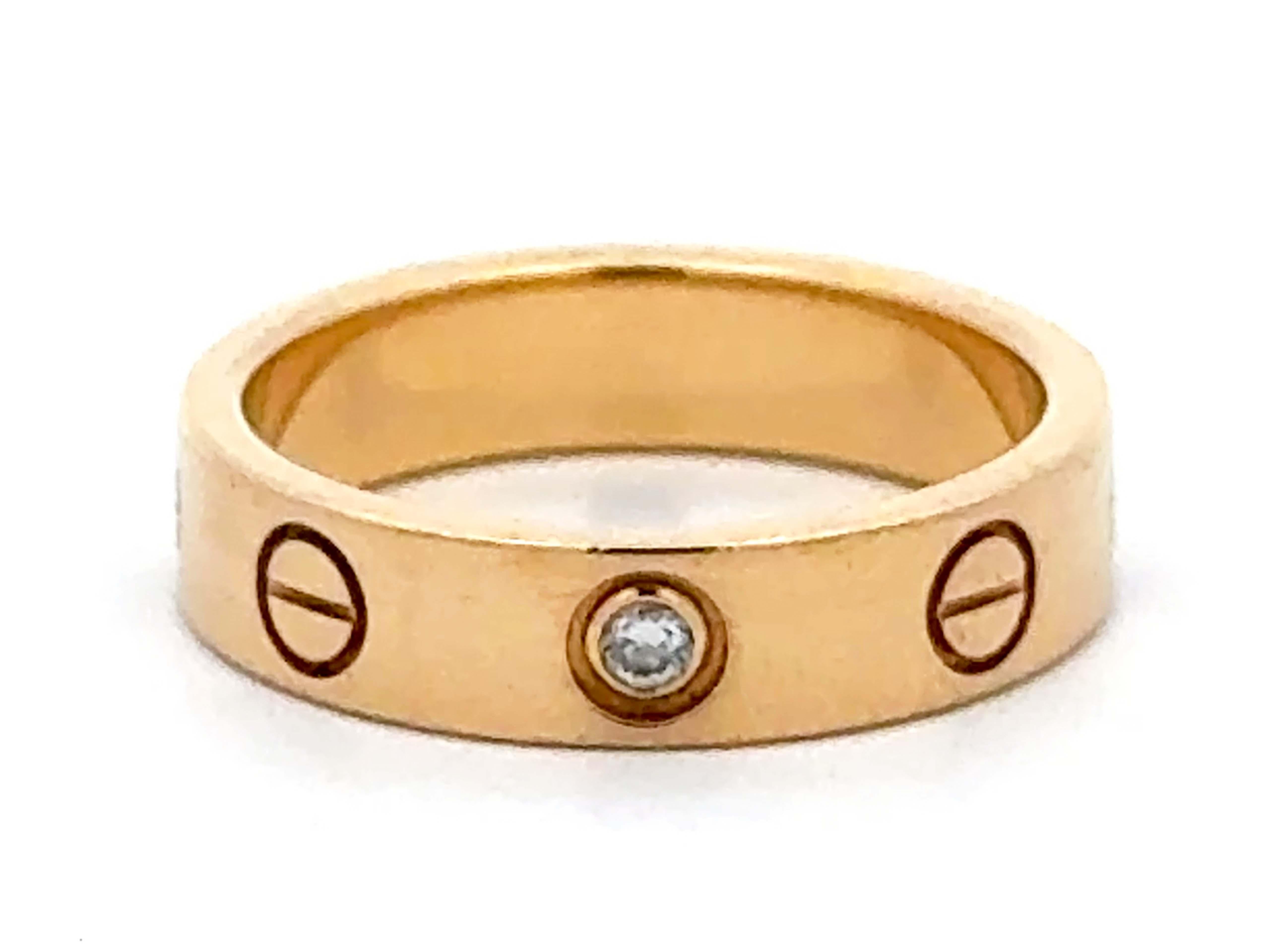 Cartier Diamond Love Ring 18K Yellow Gold With Box and Papers For Sale 3