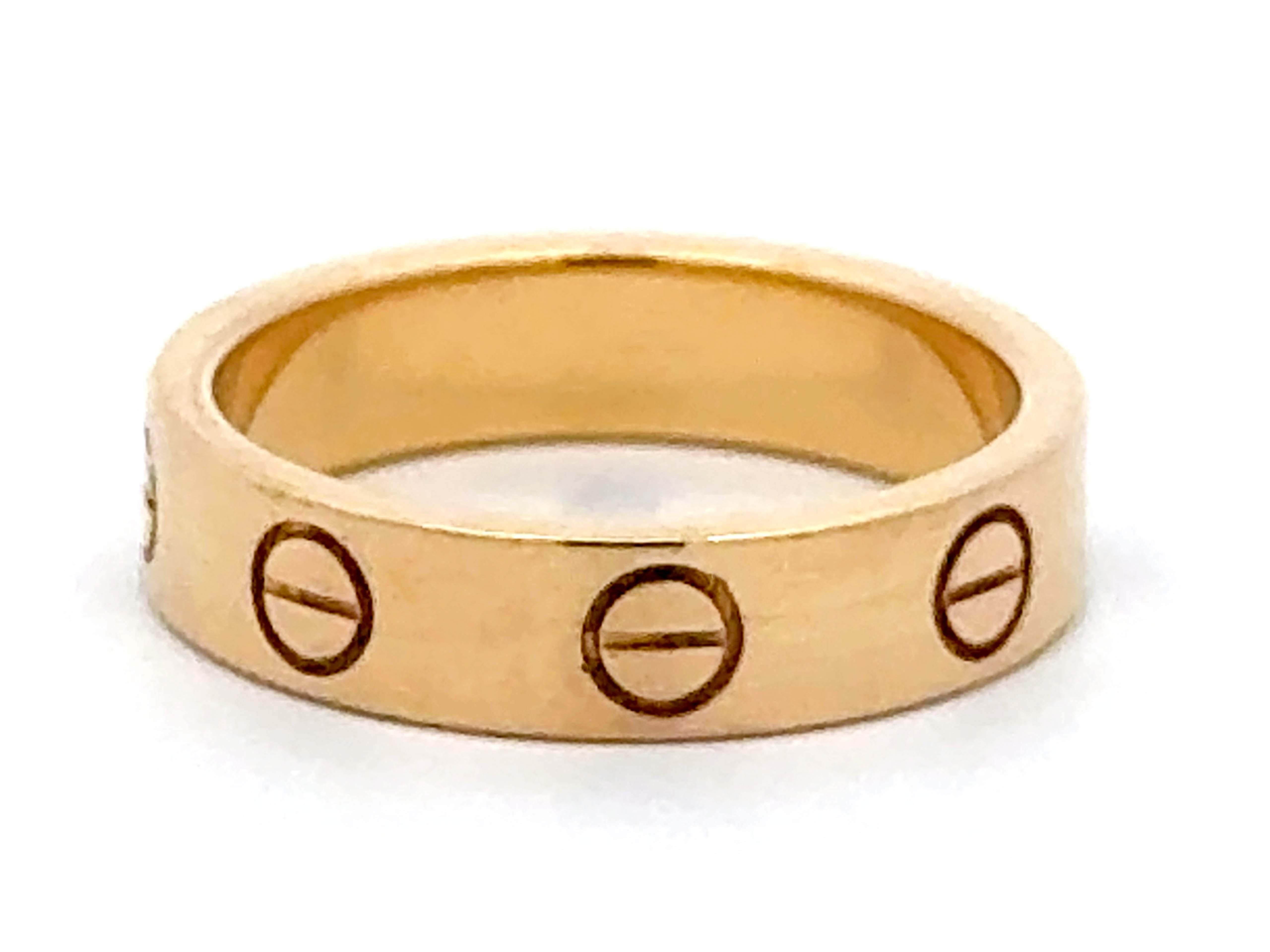 Cartier Diamond Love Ring 18K Yellow Gold With Box and Papers For Sale 4