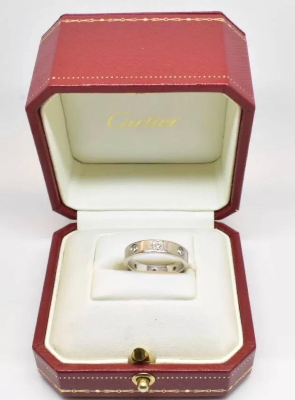 Round Cut Cartier Diamond Love Ring For Sale