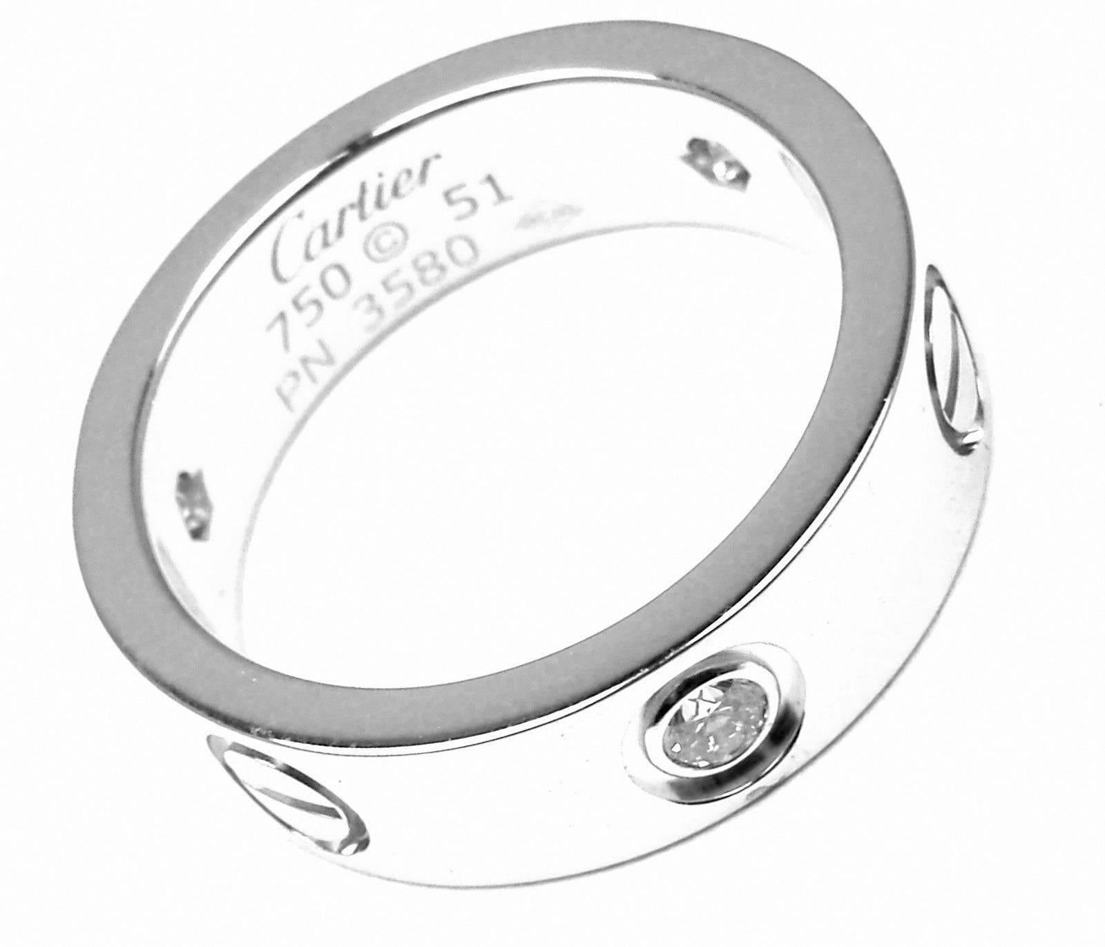 Cartier Diamond Love White Gold Band Ring 1