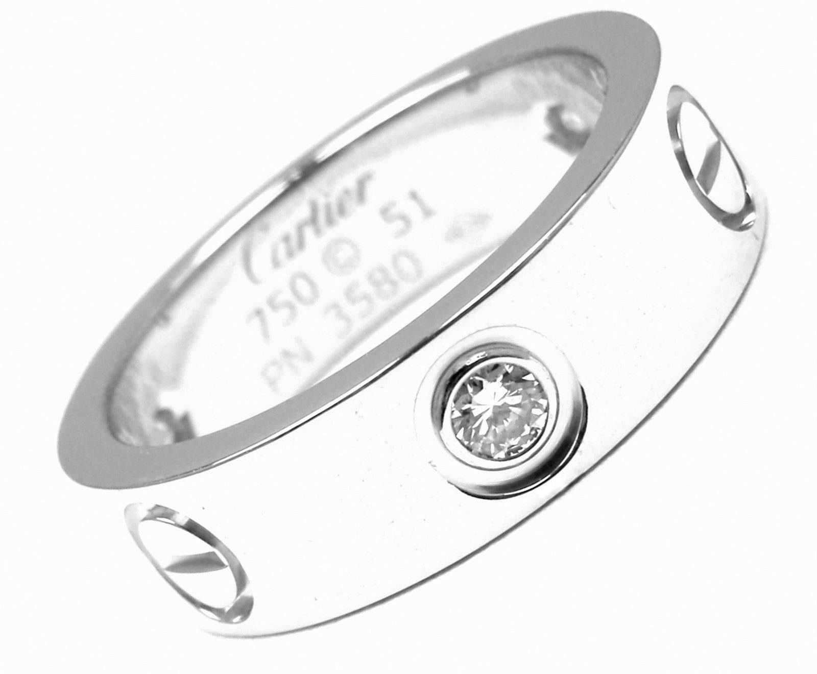 Cartier Diamond Love White Gold Band Ring 2