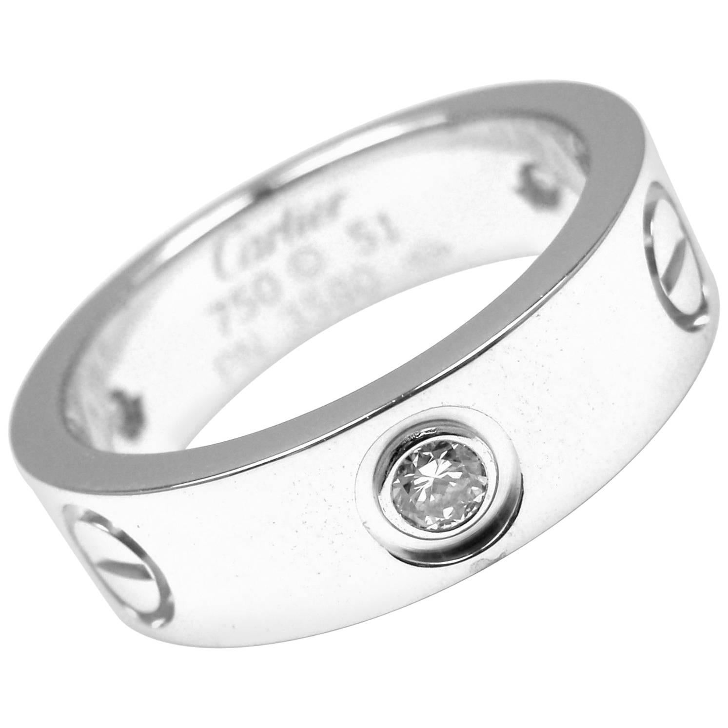 Cartier Diamond Love White Gold Band Ring