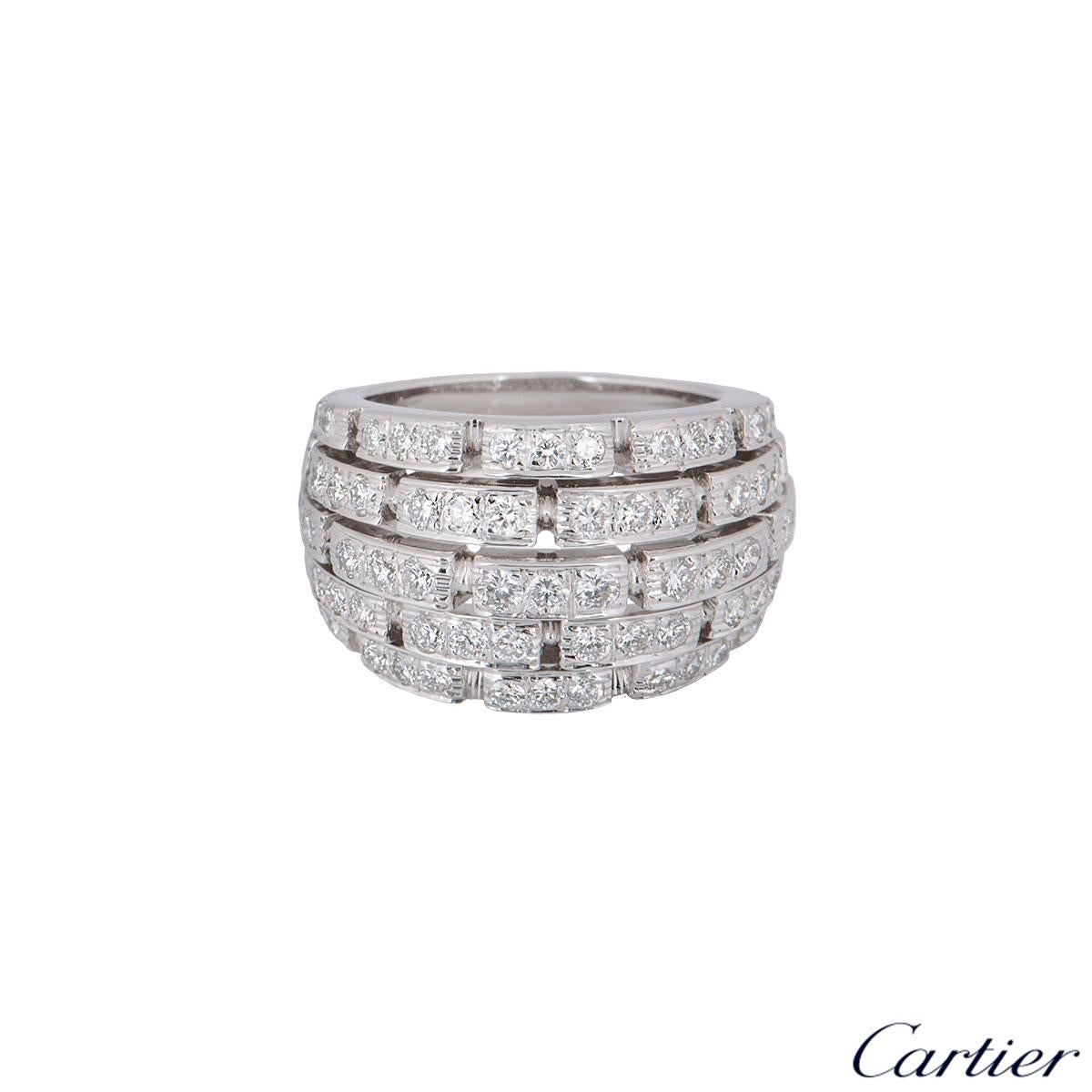Cartier Diamond Maillon Panther Bombe Ring In Excellent Condition In London, GB