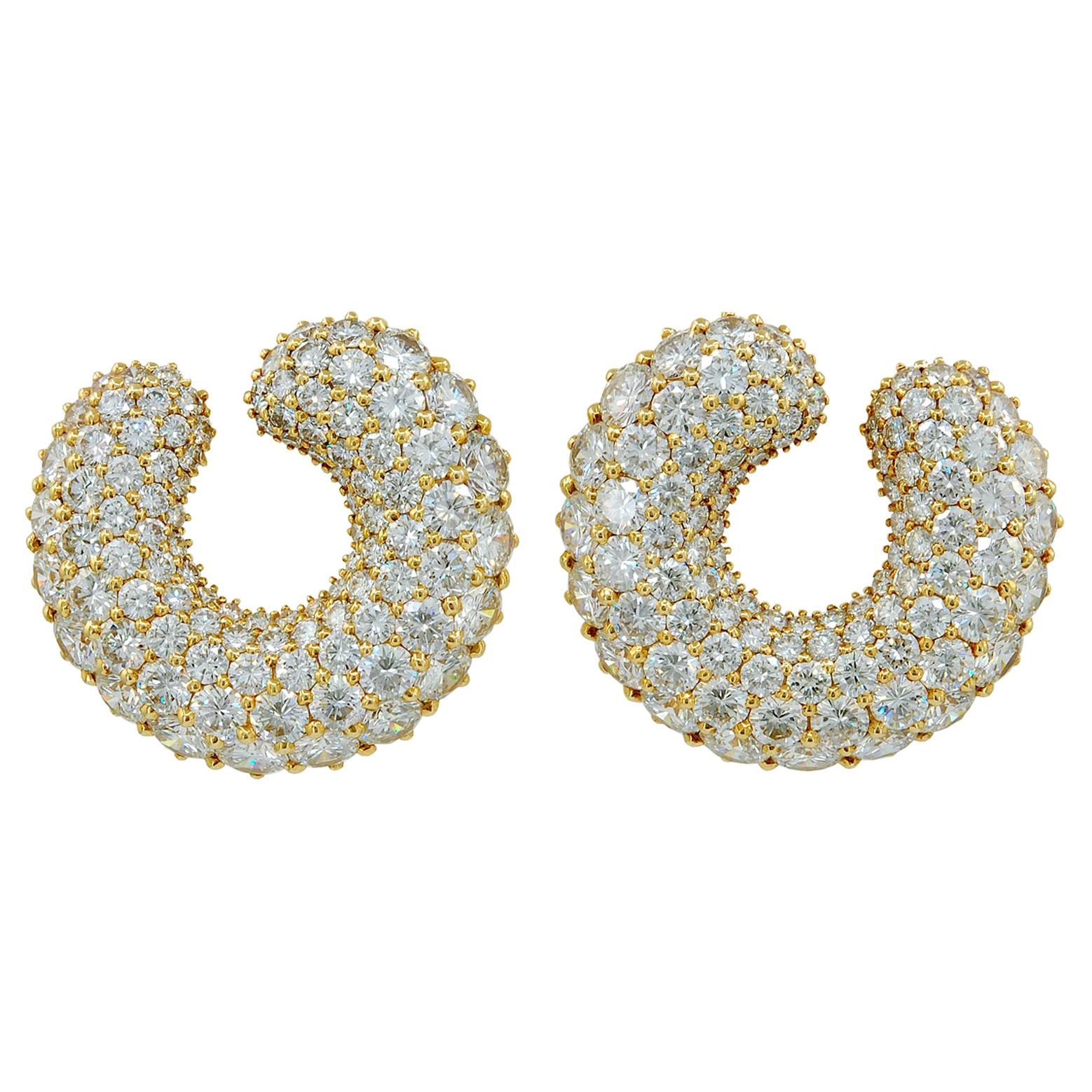 Cartier Diamond Yellow Gold Marrakesh Earrings