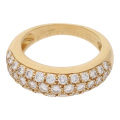 Vintage Cartier Diamond Mimi Half Eternity Ring Set in 18k Yellow Gold 