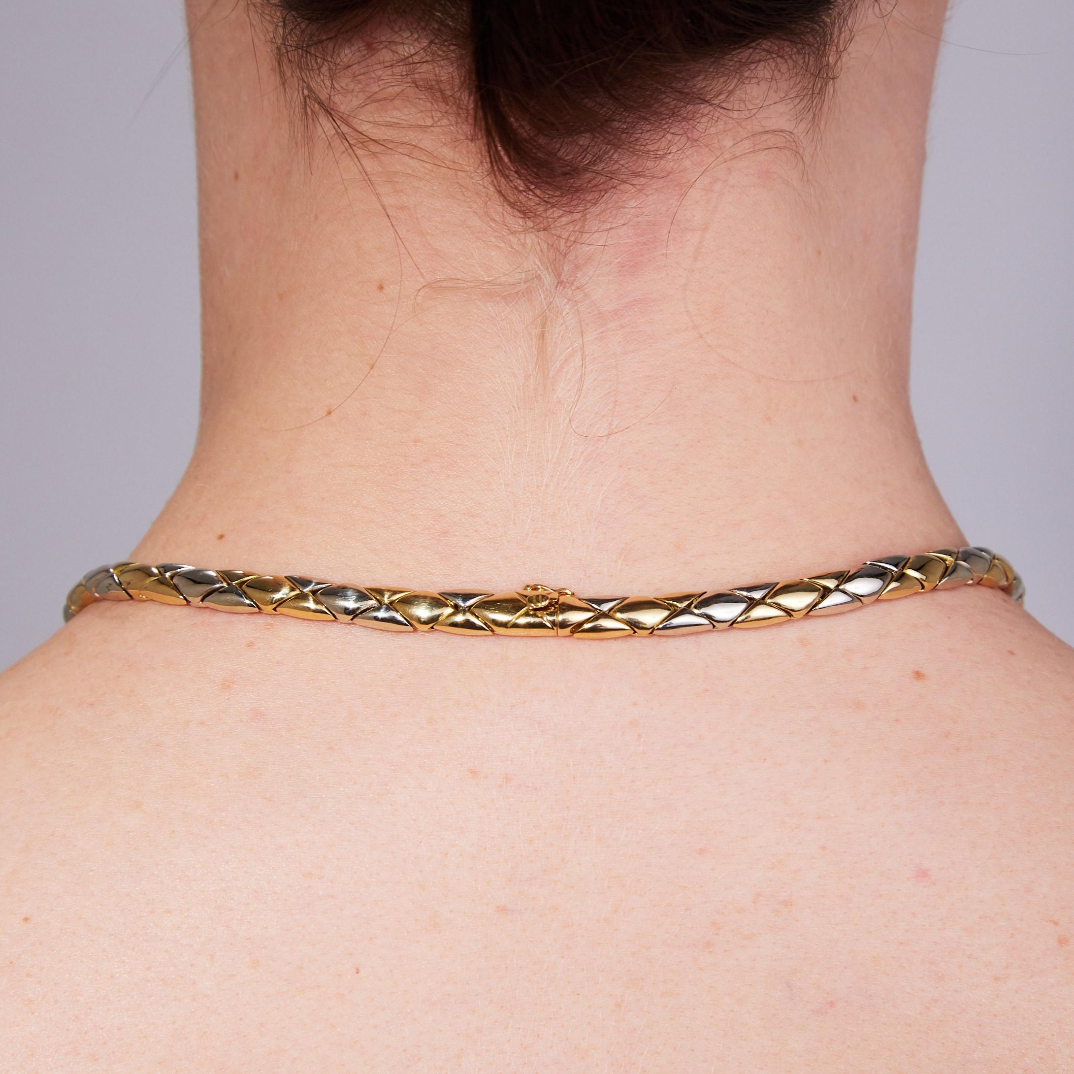 Cartier Diamond Necklace in Two Tone 18K Gold For Sale 4