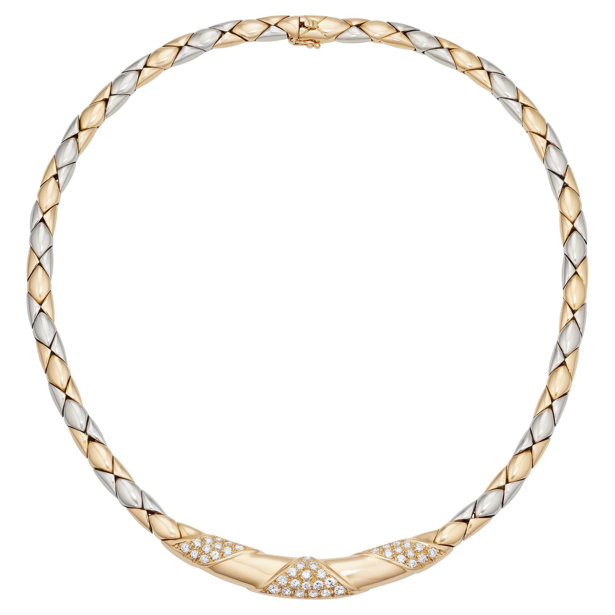 Cartier Diamond Necklace in Two Tone 18K Gold